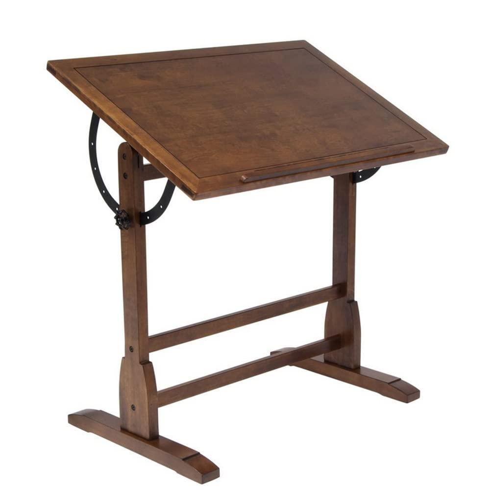 AGYHAM Drafting Table Desk Art & Craft Work Station Drawing Desk Adjustable Angle Drawing Artist Desk, Solid Pine Wood Artist Table (Size : 135x80x96cm)