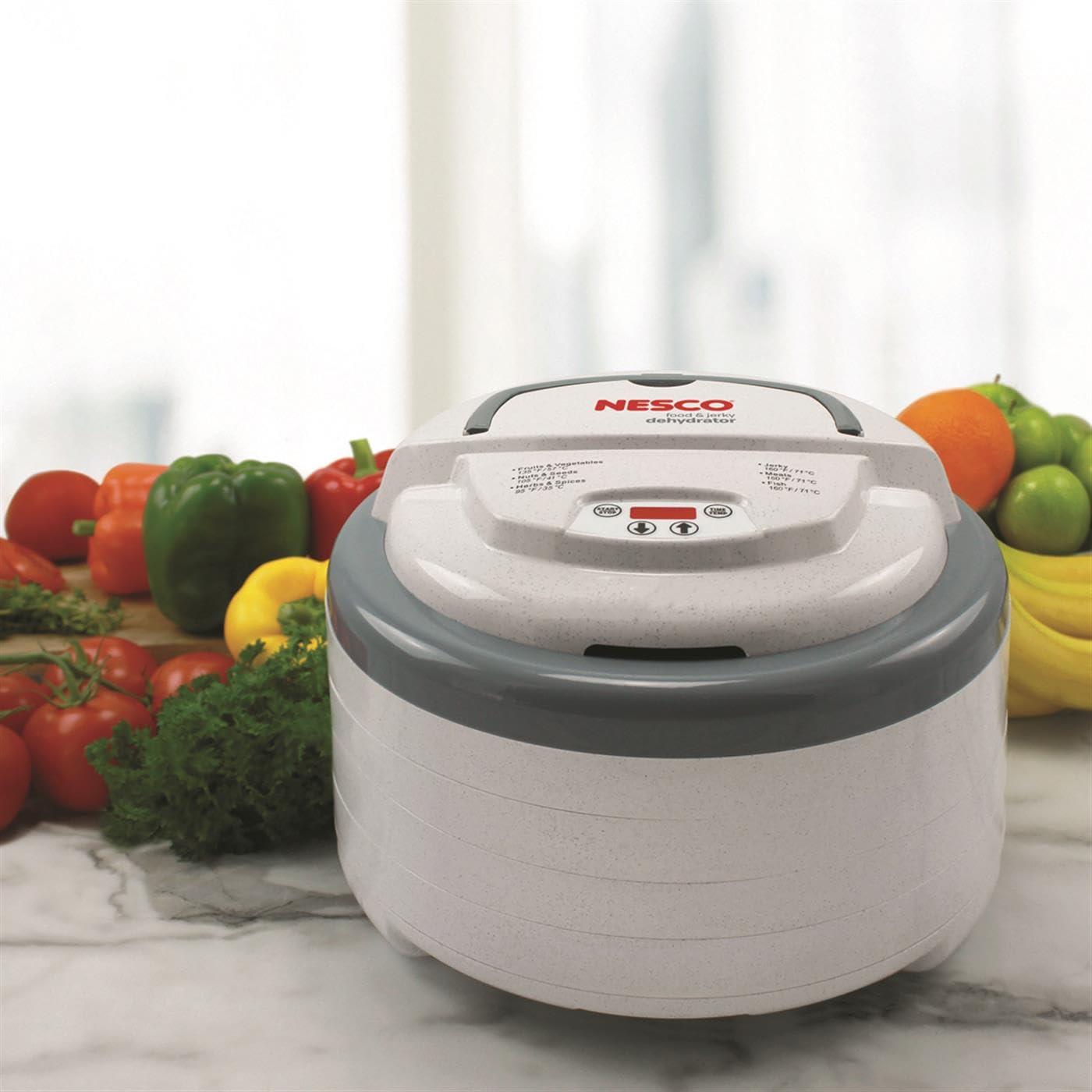 Nesco Nesco FD-79 Snackmaster Pro Digital Food Dehydrator for Snacks, Fruit, Beef Jerky, Meat, Vegetables & Herbs, Gray, 4 Trays, 1 Count (Pack of 1),Grey