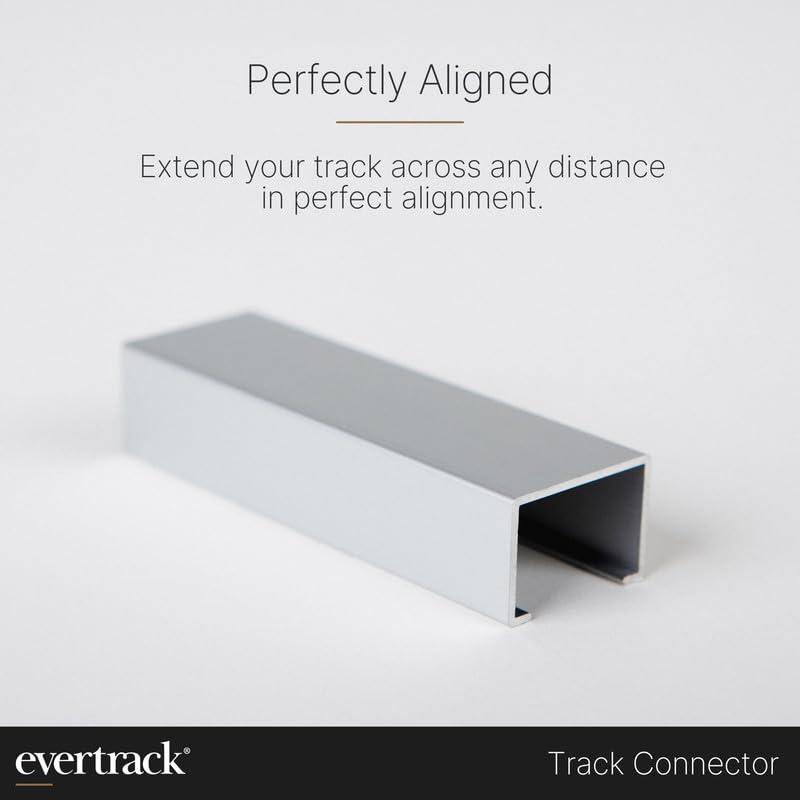 EverTrack EverTrack Curtain Track - Ceiling Mounted Curtain Rail for Curtains, Drapes, and Room Dividers - USA Made - Small (8 Feet), Anodized Silver