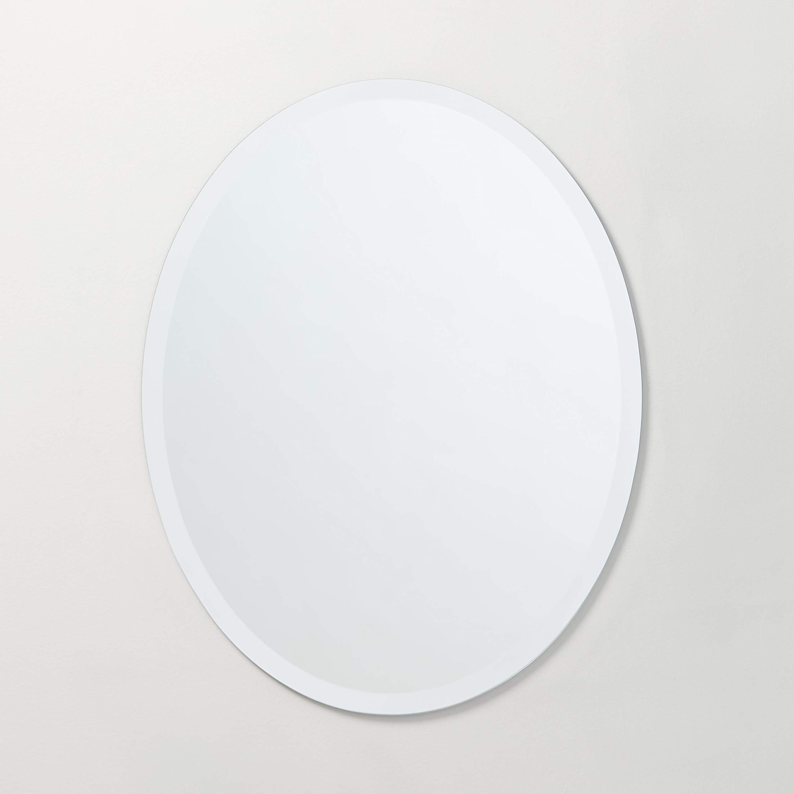 The Better Bevel Better Bevel 24" x 36" Frameless Oval Mirror | 1" Beveled Edge | Copper-Free | Bathroom Wall Mirror