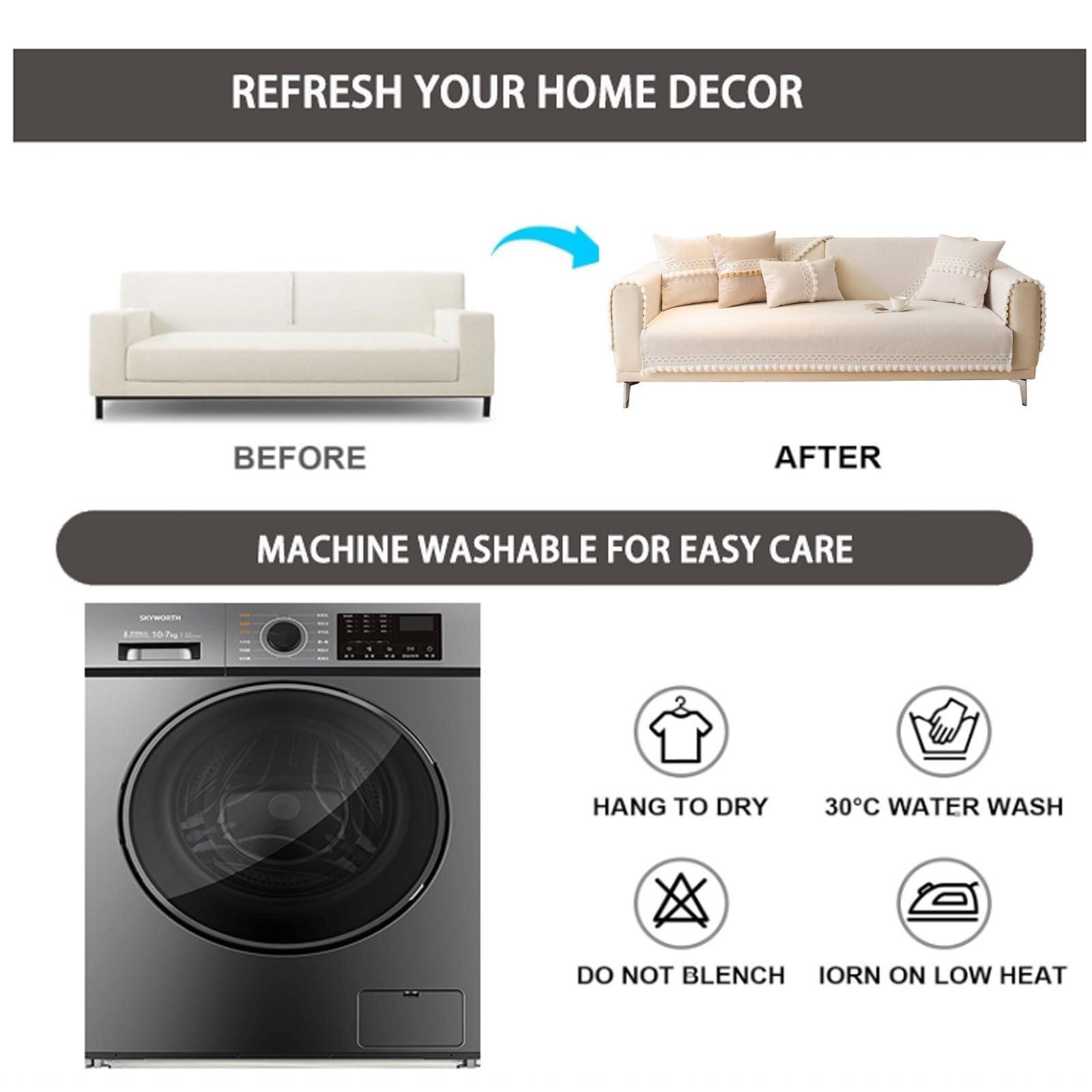 ITGRL Funny Fuzzy Pet Couch Covers for Sofa,Furniture Protector Sofa Cover for Dog Washable L Shape Sectional,Sofa Slipcovers for 3 Seat Cushion Couch,Sofa Covers for 3 Cushion Couch for Living Room,Beige(B