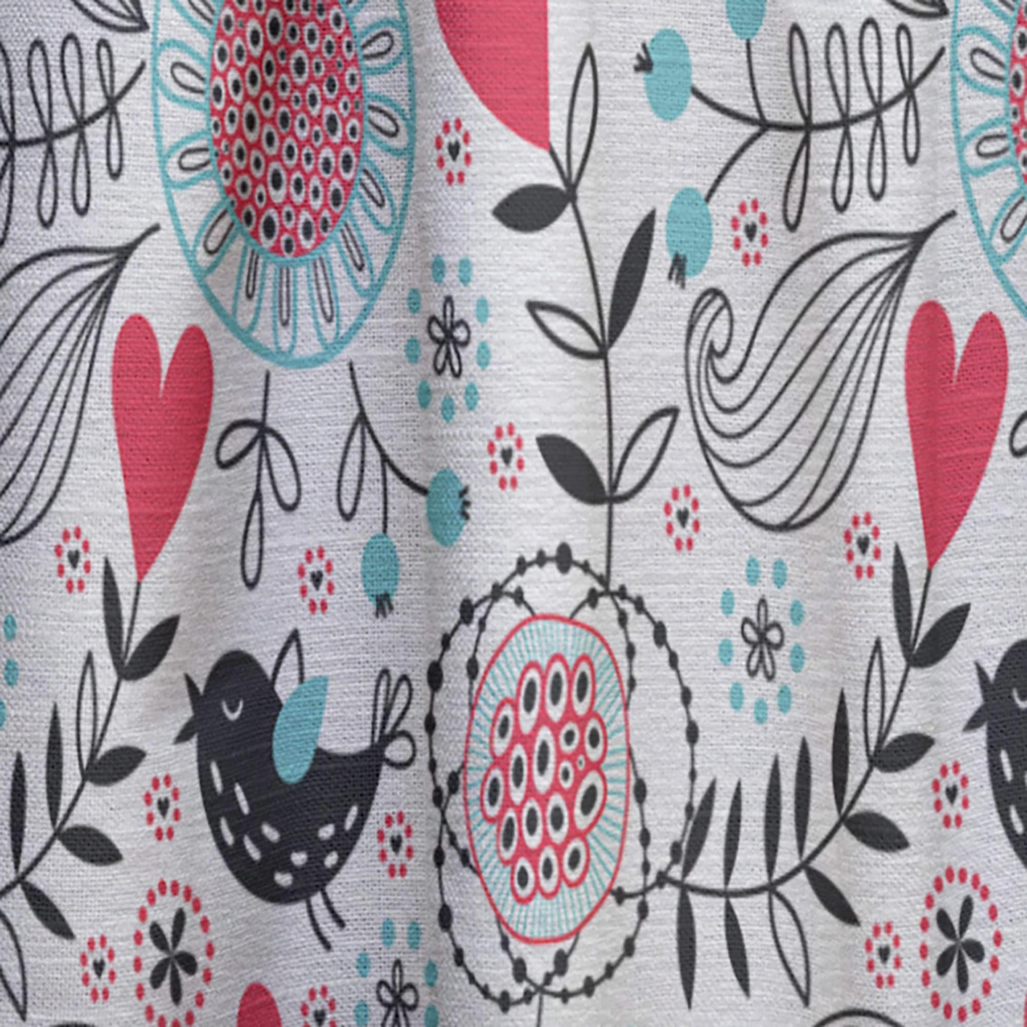 DesignQ DesignQ Curtains 'Romantic Floral Pattern' Curtains for Bedroom, Curtains for Living Room, Curtains & Drapes - Thermal Insulated - Single Panel-52x120