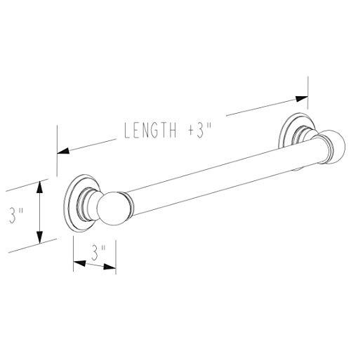 Ginger Ginger 4565/SN Columnar 36" Grab Bar, Satin Nickel