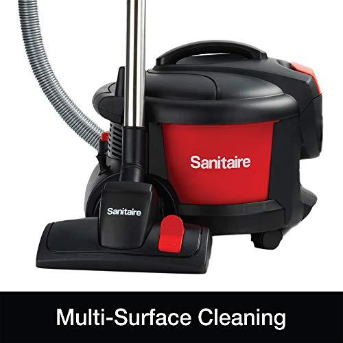 Sanitaire Sanitaire SC3700A Quiet Clean Canister Vacuum, Red/Black, 9.0 Amp, 11" Cleaning Path.