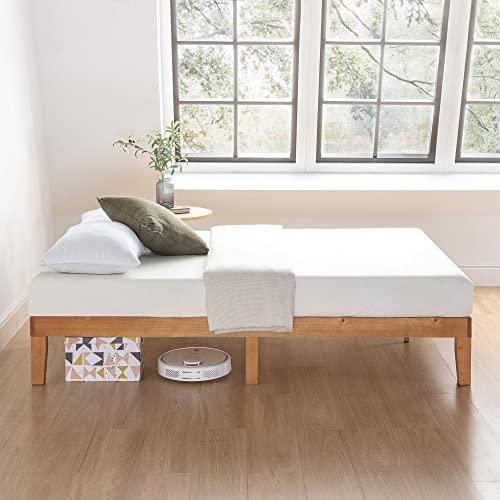 Mellow Mellow Naturalista Classic - 12 Inch Solid Wood Platform Bed with Wooden Slats, No Box Spring Needed, Easy Assembly, Full, Natural Pine