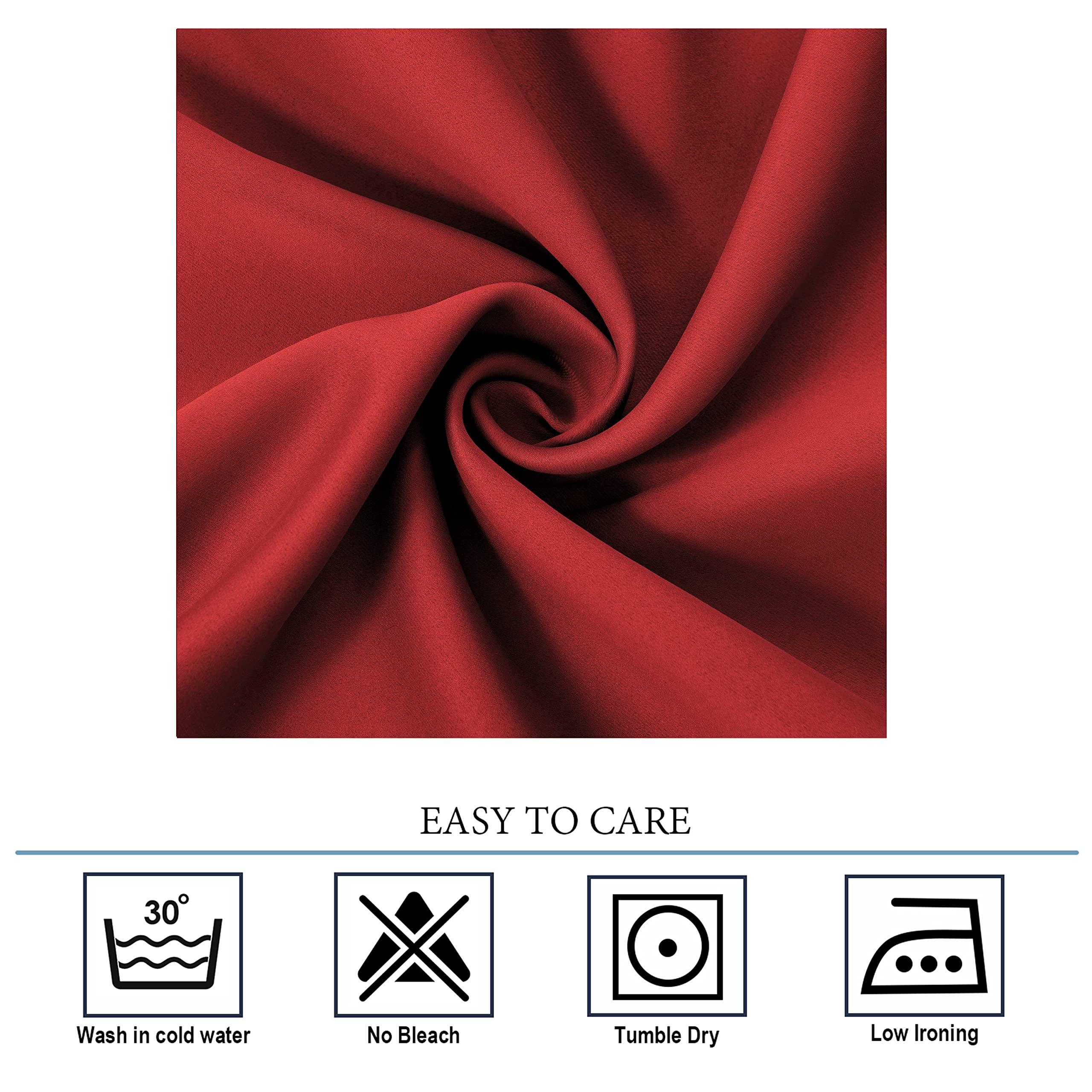 Diraysid Diraysid Red Blackout Curtains for Bedroom and Living Room Thermal Insulated Room Darkening Curtains Drapes, 52 x 84 inch, 2 Panels