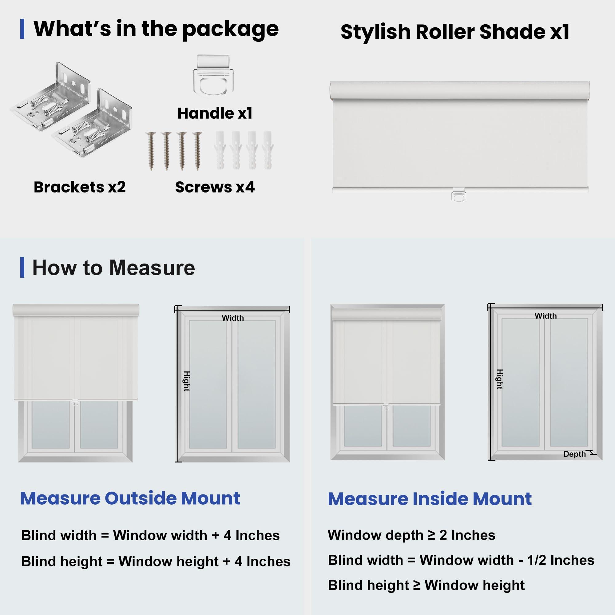 Sulugood Sulugood Light Filtering Roller Shades for Windows Cordless Solar Roller Blinds 10% Openness with Cassette Valance Room Darkening & Heat Insulated Window Shades for Home Office,Off White,65"W x 84"H