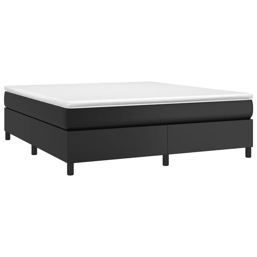 FAMIROSA FAMIROSA Box Spring Bed Frame Black 72"x83.9" California King Faux Leather (Mattress not Included), Weight-63.05 lbs(V)