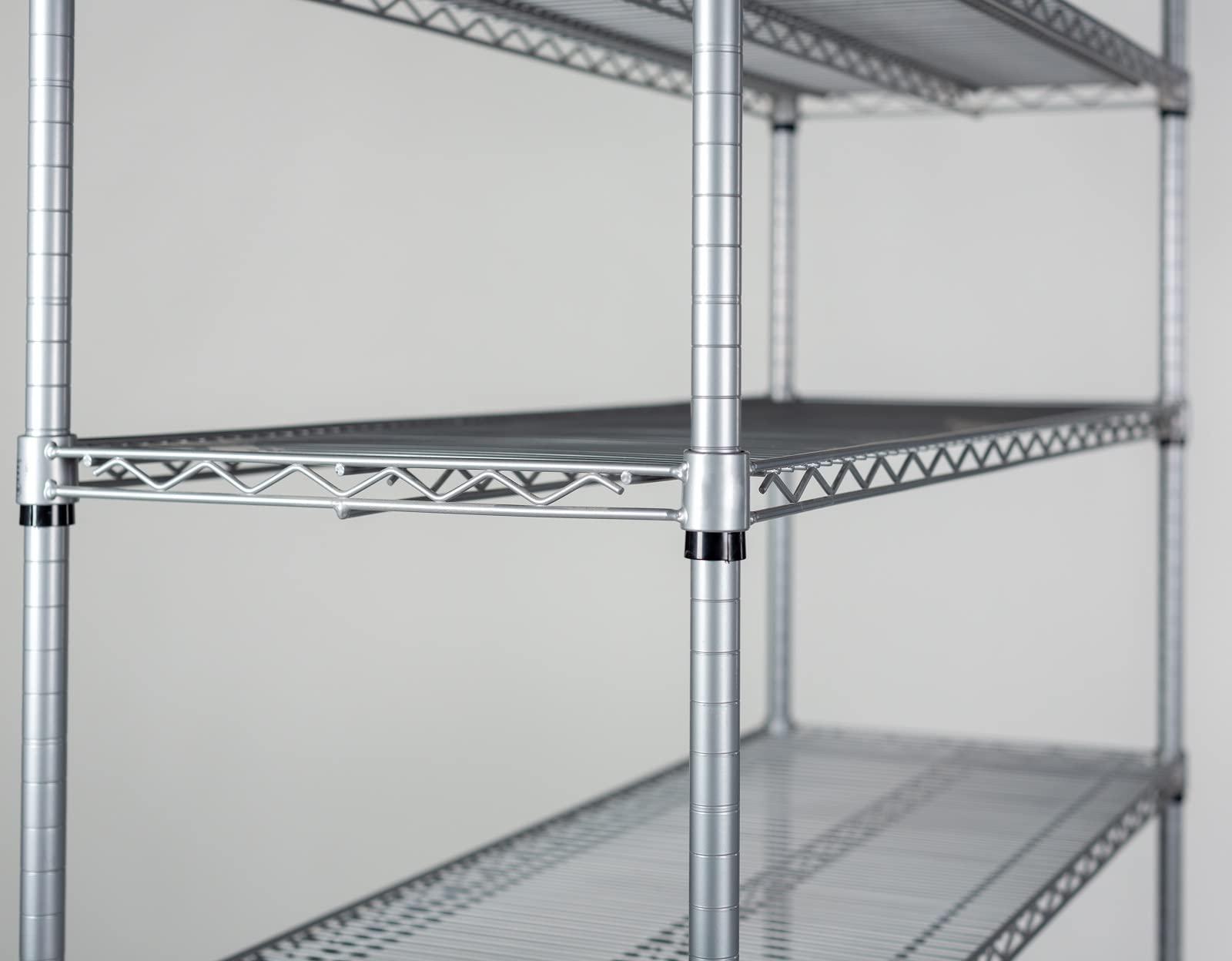 Omega Products Corporation Omega Shelving Storage | 5 Tier Starter Shelving Unit 24" Deep x 72" Wide x 54" High - 800 lb Capacity per Shelf, Adjustable Wire Shelving, Tool-Free Assembly |Grey Shelving