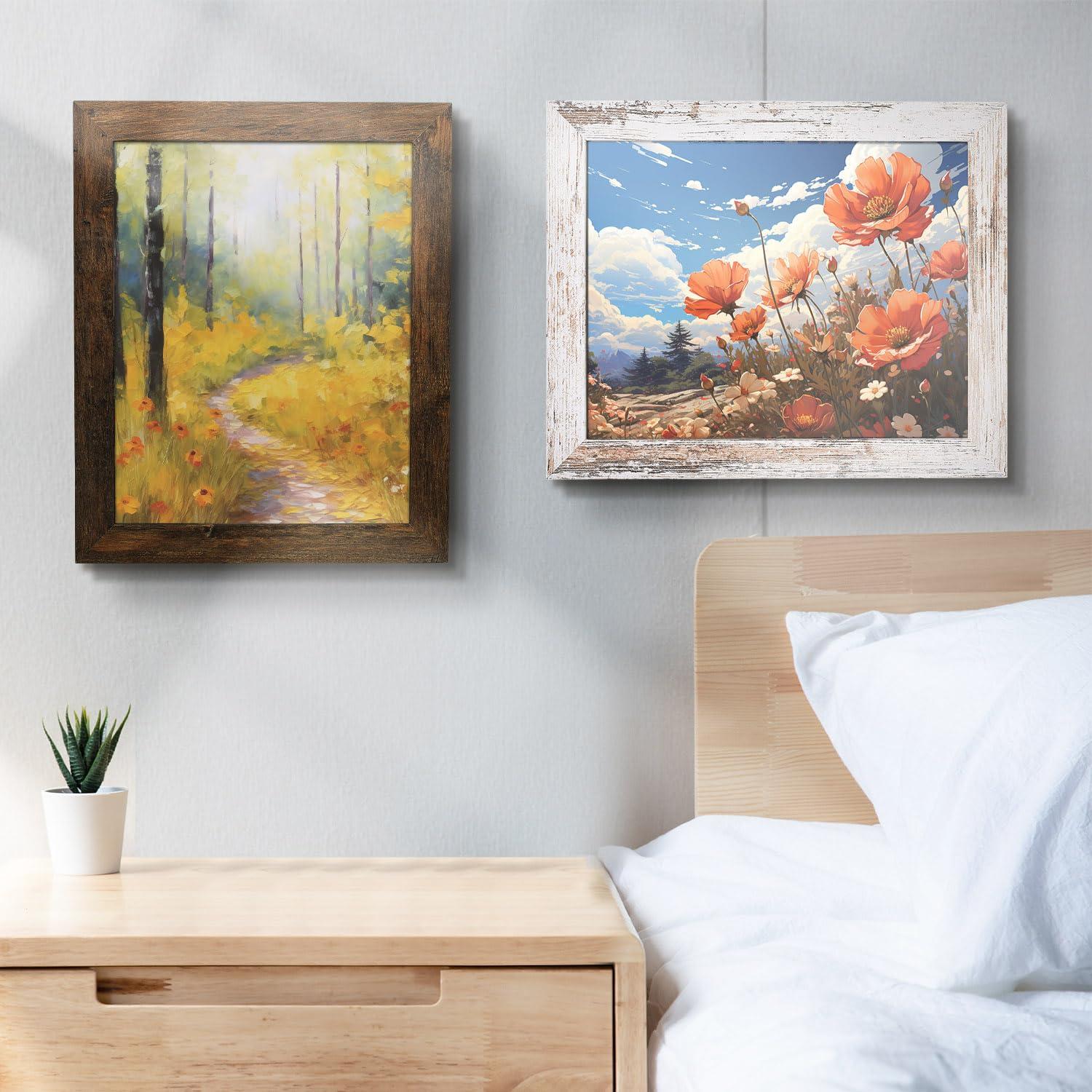 CountryArtHouse 10x15 Frame Gold Bamboo Picture Frame | 0.75 Inch Moulding Width | 0.625 Inches Rabbet Depth | Solid Wood Frame Complete with UV Acrylic Plexiglass, Foam Board Backing & Hanging Hardware