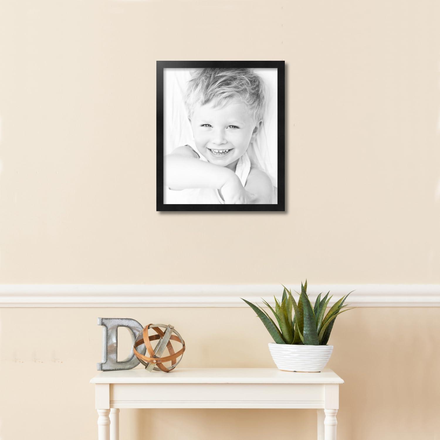 ArtToFrames ArtToFrames 16x19 Inch Black Picture Frame, This 1.00 Inch Custom Wood Poster Frame is Black - Comes with Regular Glass and Corrugated Backing (2WOM5139-16x19)
