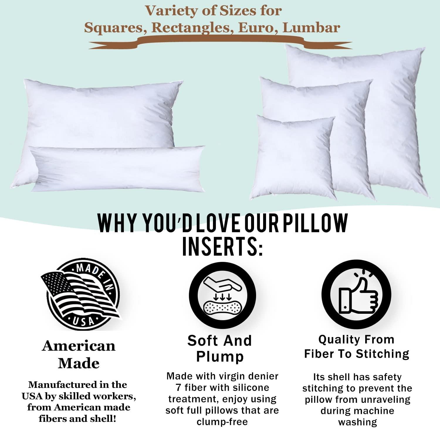 Pillowflex Pillowflex Bolster Pillow (9\"x44\") - Round Roll Pillow Bolster Insert, Plush Polyester-Filled Insert for Decorative Shams, Odorless, Lint and Dust-Free Polyester Filling, No Lumps - (White)