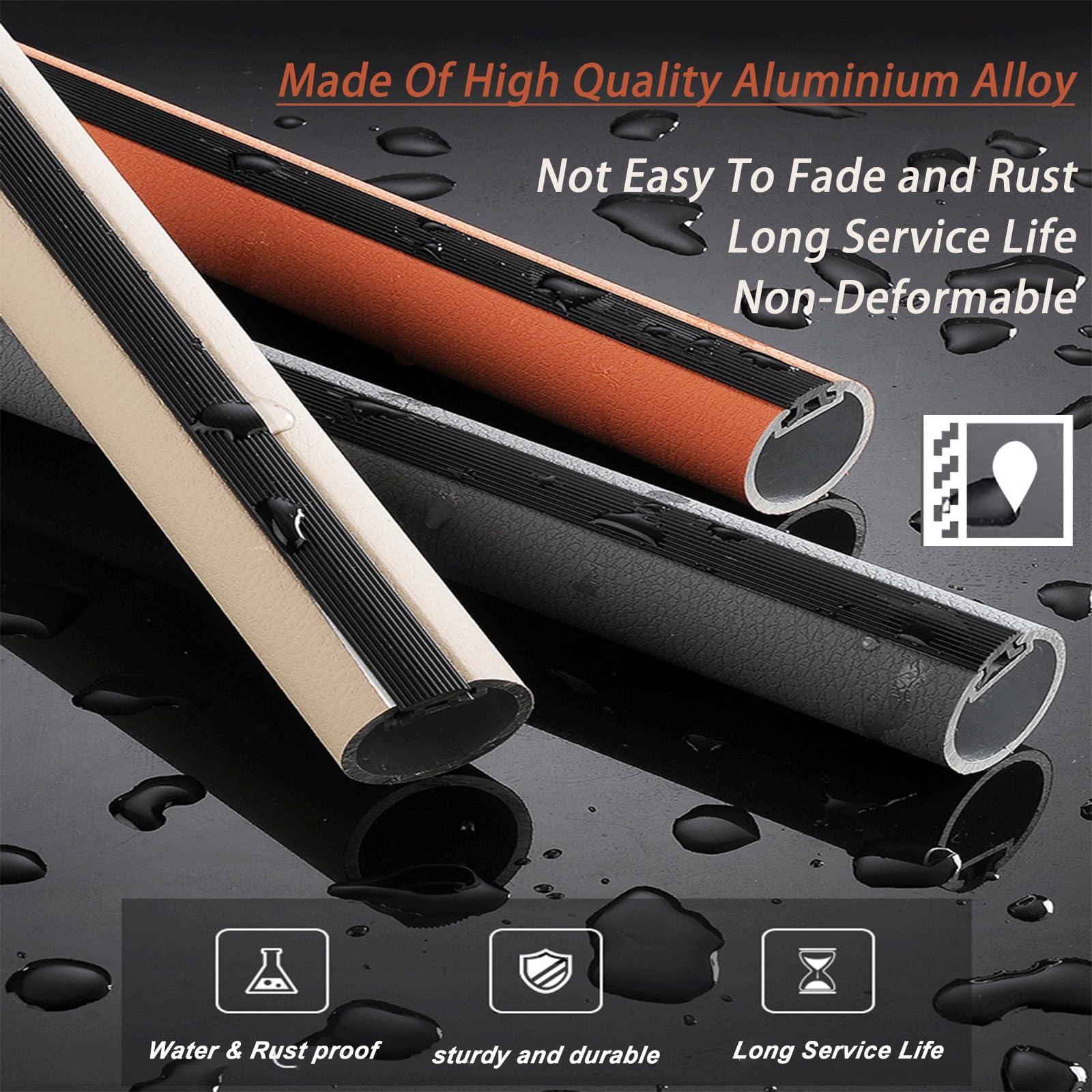 PIFUTER Round Closet Hanging Rod, Laundry Room Clothing Store Home Hotel Hanging Clothes Bar - 20-63in Custom Size, heavy duty Aluminum Wardrobe pole, with End Sockets & Screws (Grey,L:42in)