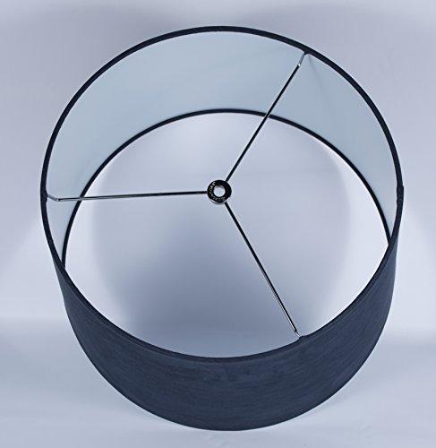 Urbanest Urbanest French Drum Suede Lampshade, 10-inch by 12-inch by 8.5-inch, Spider Fitter, Navy Blue