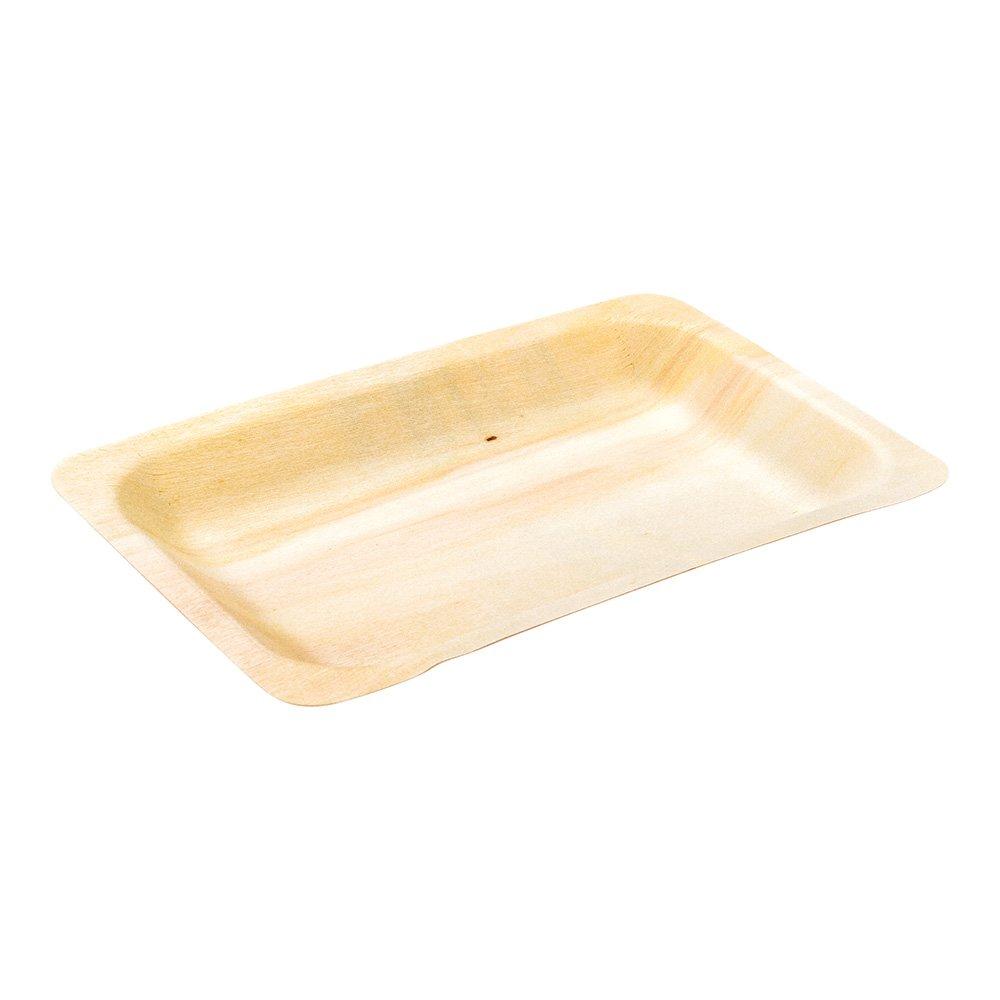 Restaurantware Restaurantware 7.8 x 5 Inch Wood Plates 200 Round Disposable Wooden Plates - Durable Sustainable Poplar Wood Dinner Plates Greaseproof For Parties Banquets Catered Events Or Weddings