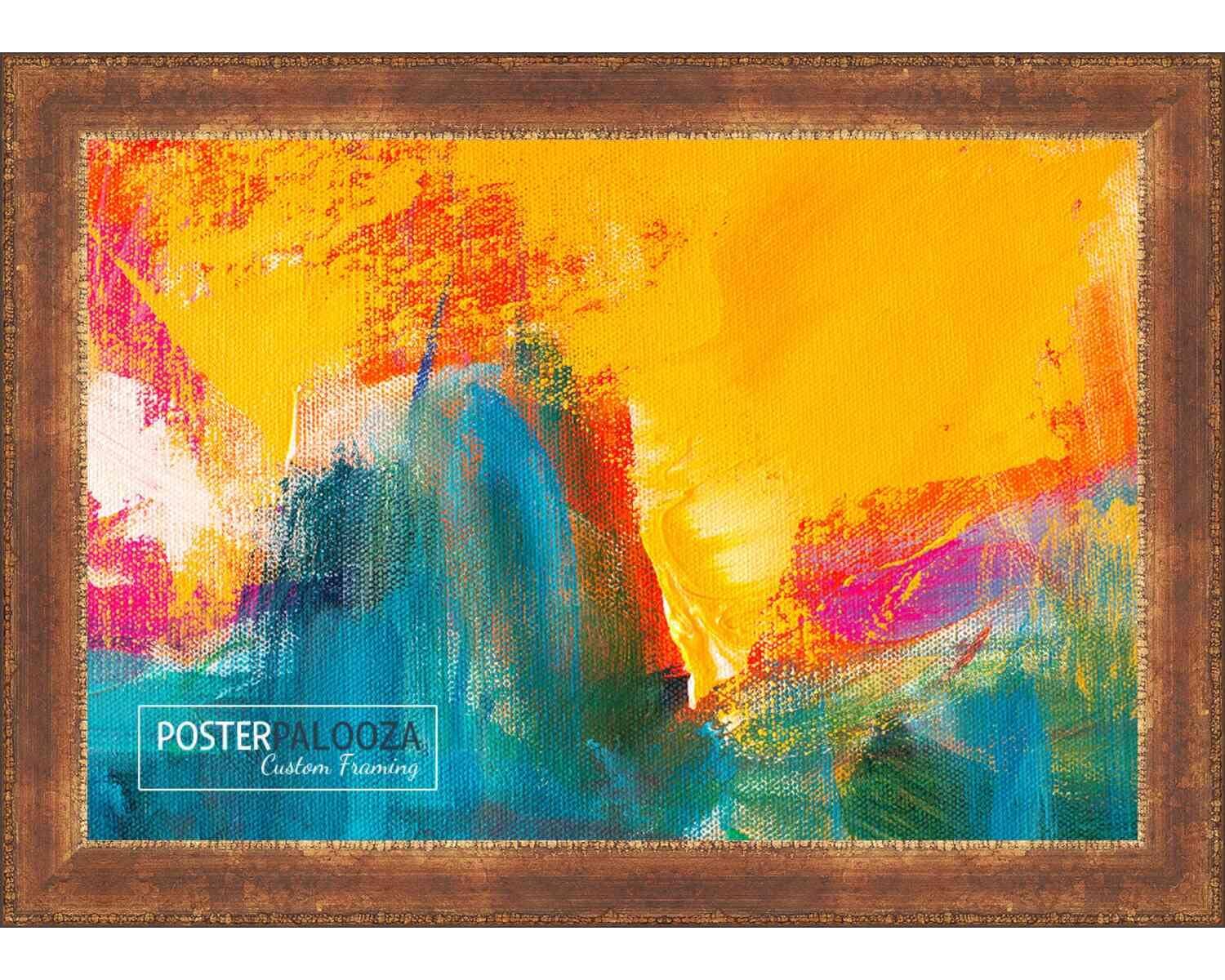 Poster Palooza Poster Palooza 22x18 Frame Gold Antique Patina Solid Wood Picture Frame | 1.25 Inch Moulding Width | with UV Acrylic Plexiglass, Foam Board Backing & Hanging Hardware Included