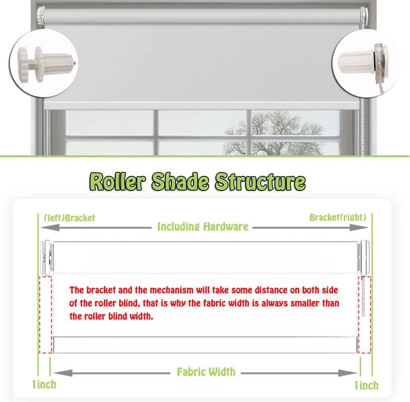 fhsblinds FHSBLINDS No Drill No Tool Blackout Blinds for Windows Roller Window Shades-Custom Cut to Size Window Blinds & Shades for Home Kitchen Bedroom Office (Cool Silver 100% Blackout, 21" W x 80" H)