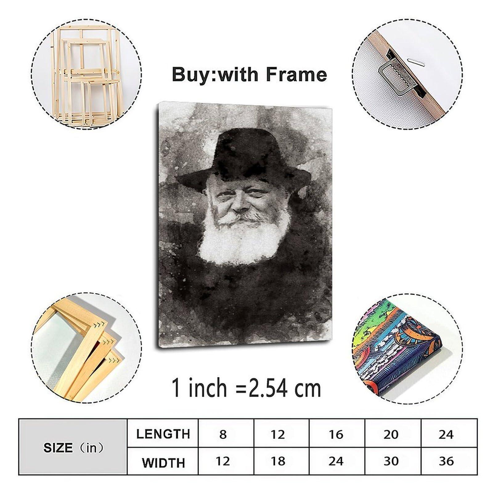 FNWERT FNWERT Lubavitcher Rebbe Poster, Rebbe Portrait,Jewish Art (5) Canvas Painting Posters And Prints Wall Art for Living Room Bedroom Decor 08x12inch(20x30cm)