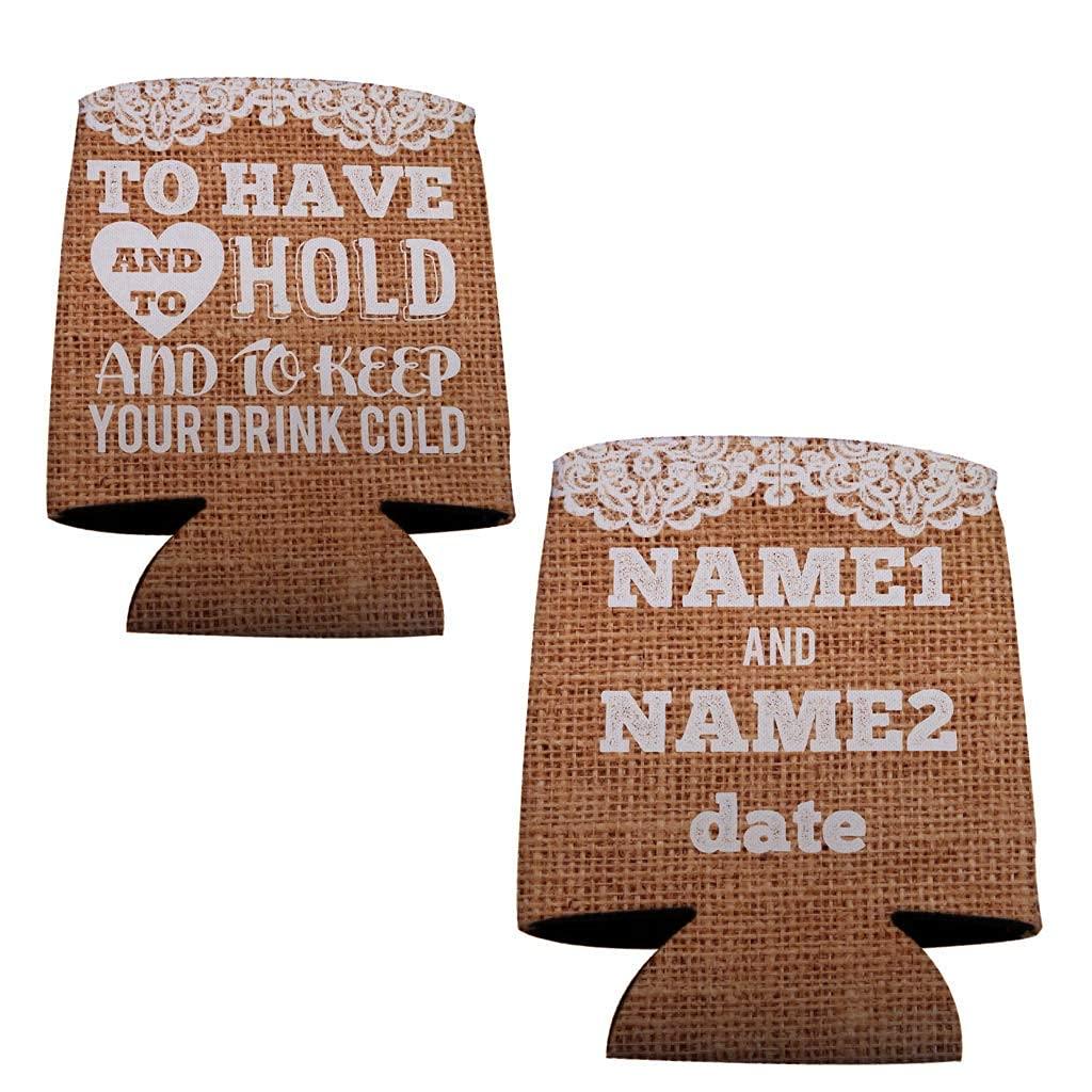 VictoryStore VictoryStore Can and Beverage Coolers: Custom Rustic Burlap To Have And To Hold Wedding Can Coolers (50)