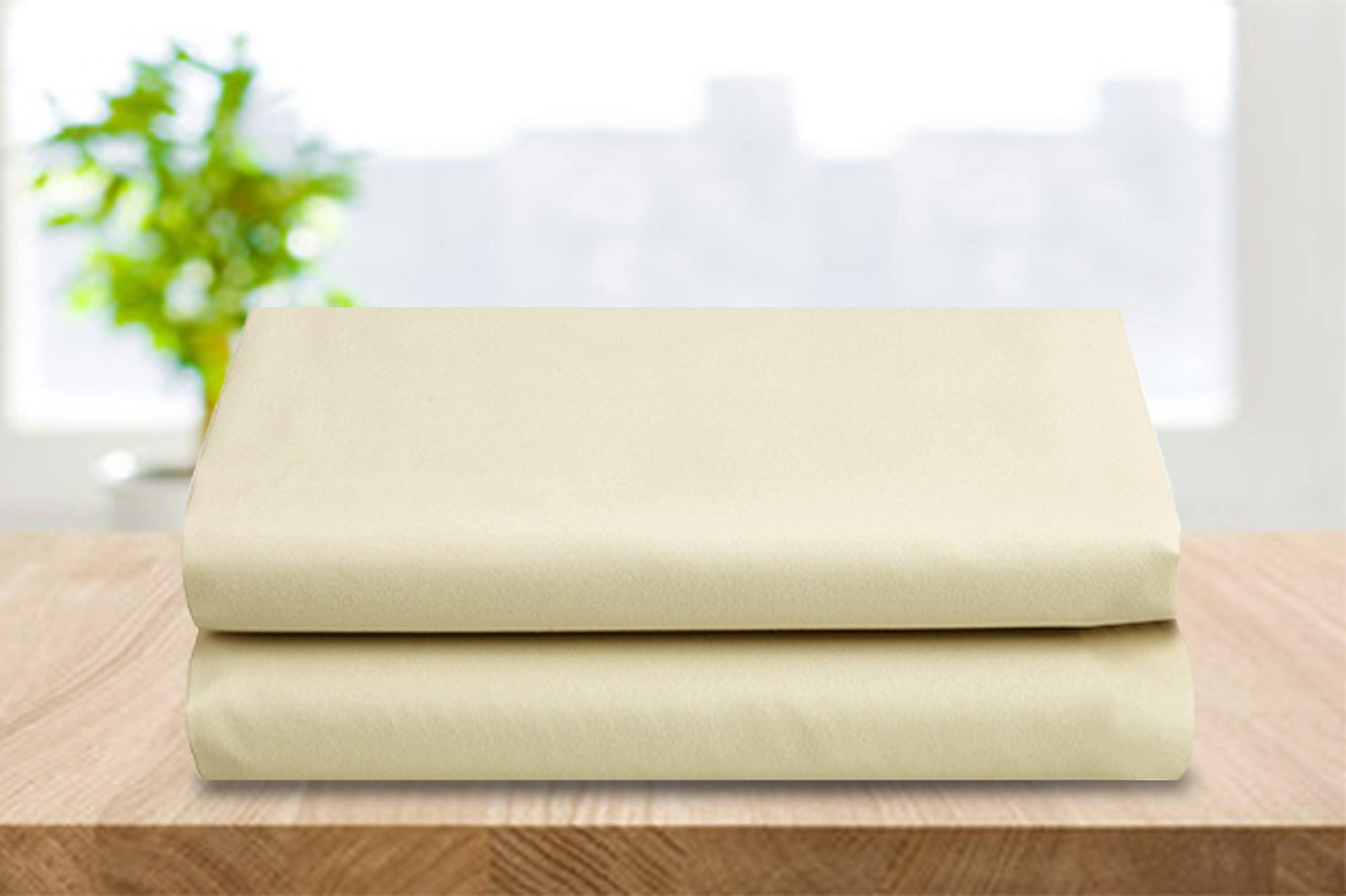 Elegant Comfort Elegant Comfort 2-Pack Luxury Flat Sheet Premium Hotel Quality Wrinkle and Fade Resistant 1500 Thread Count Egyptian Quality 2-Piece Bed Top Sheet, King/California King, Cream