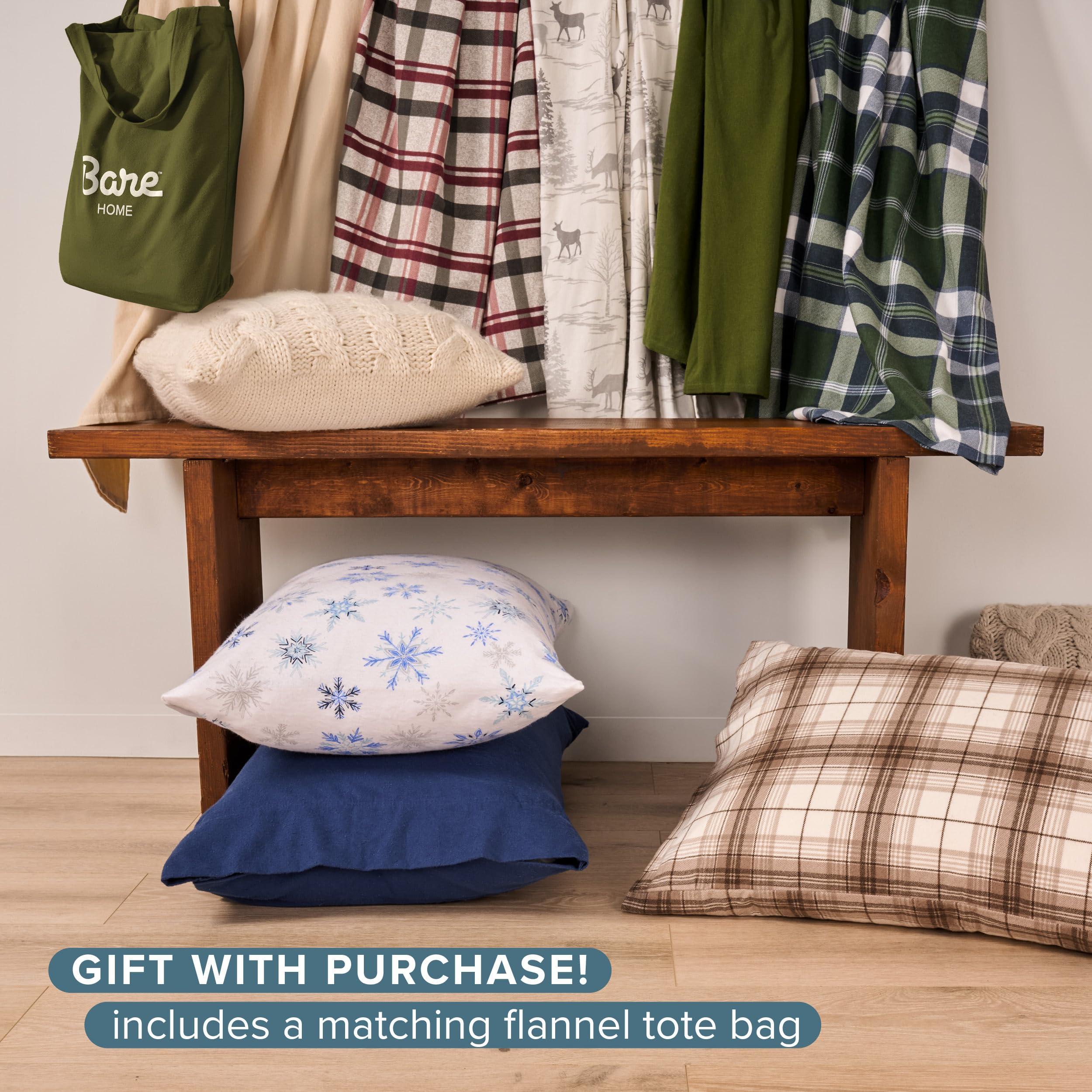 Bare Home Bare Home Flannel Sheet Set Prints, 100% Cotton, Velvety Soft Heavyweight - Double Brushed for Softness & Comfort - Deep Pocket - Bed Sheets (Twin, Oliver Plaid - Grey)