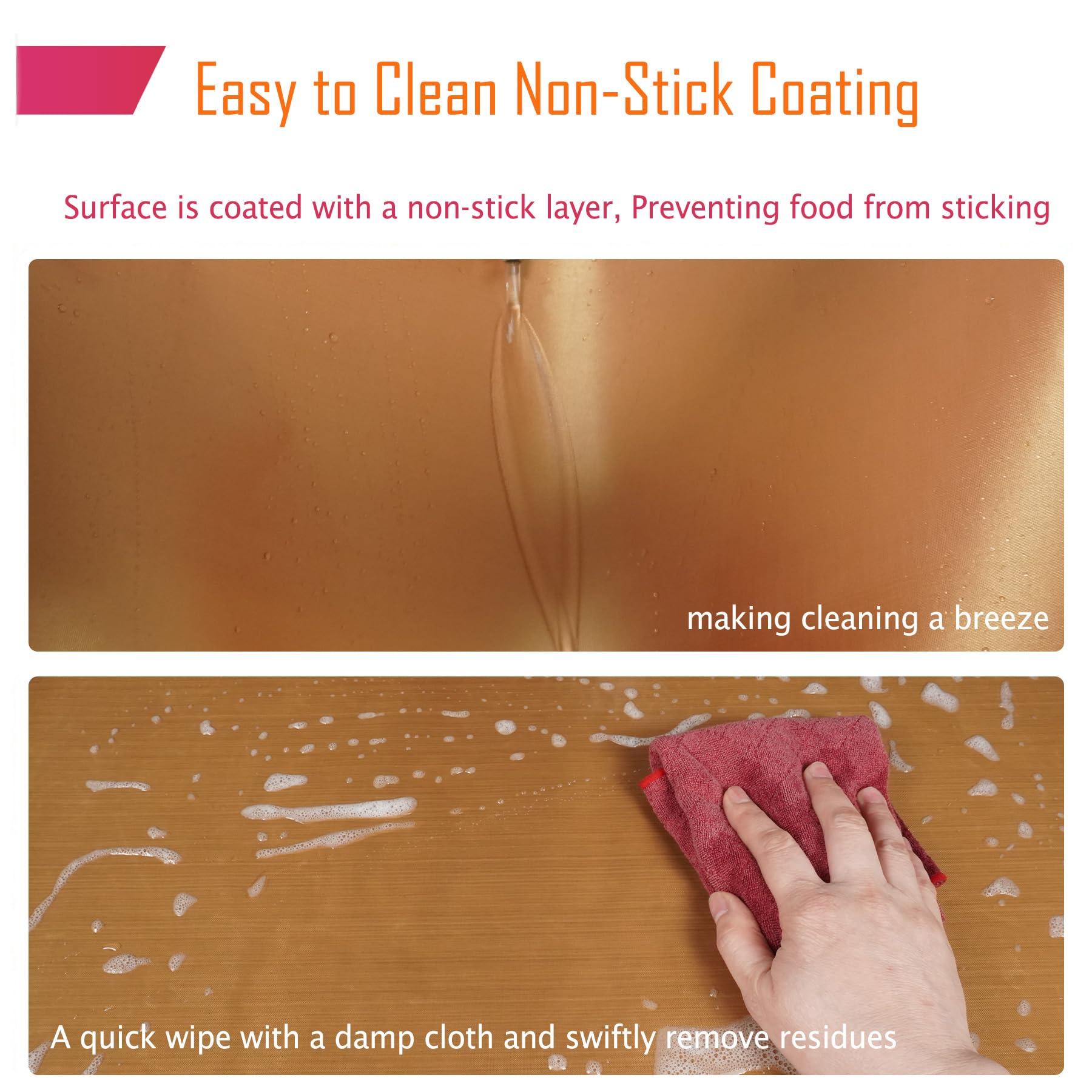 Forever Young & Co. Forever Young & Co. 2 Pack Non-stick Copper Large Oven Floor Protector Liner, Grilling Mats Reusable Baking Mats Heavy Duty Grill Mat of Electric Gas, Toaster, Microwave Ovens Grills, Easy to Clean