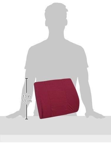 DMI DMI Lumbar Support Pillow for Chair to Assist with Back Support with Removable Washable Cover to Ease Lower Back Pain while Improving Posture, 14 x 13 x 5, Contoured Foam, Premium,Burgundy