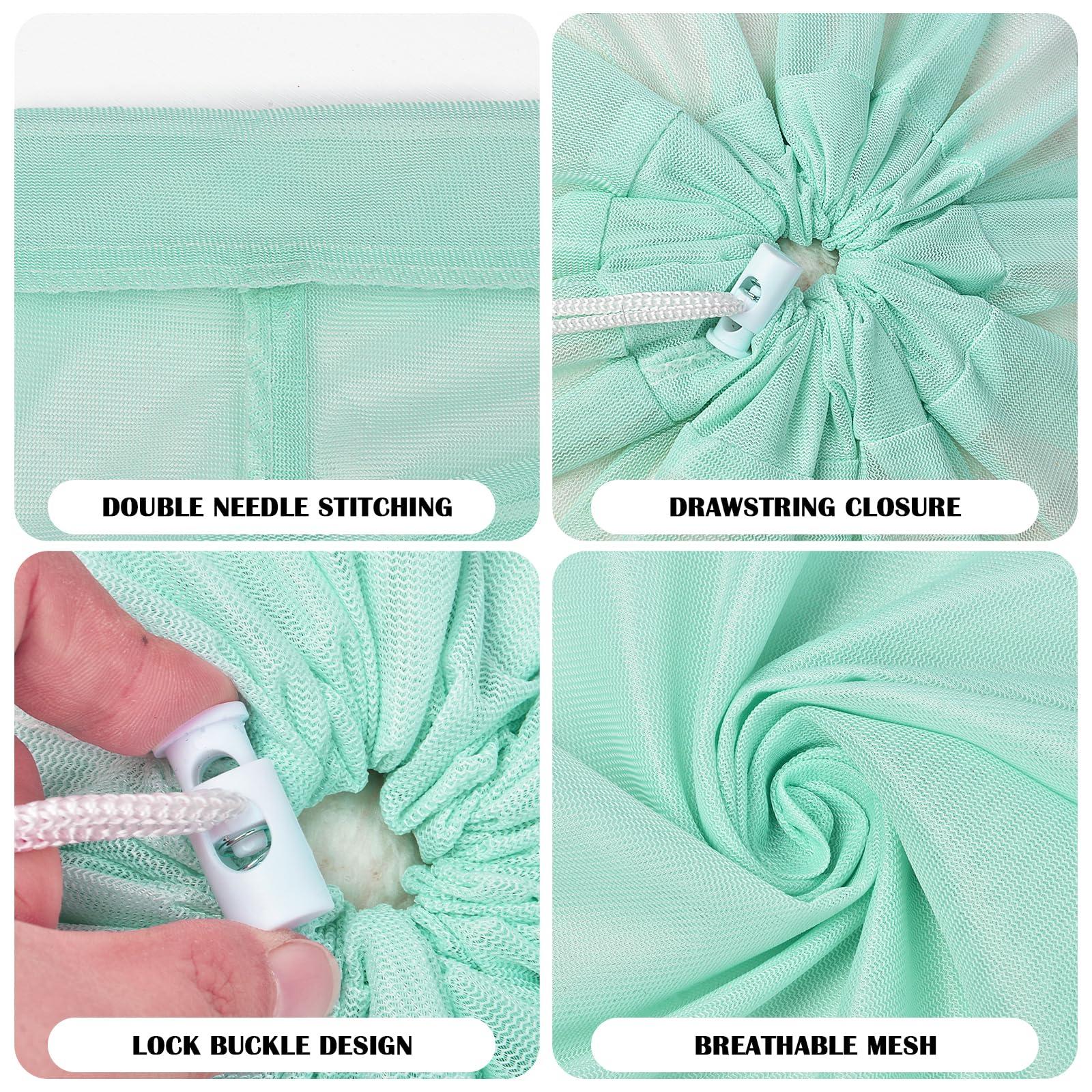 Fiodrimy 2 Pack Large Mesh Laundry Bag, Heavy Duty Laundry Bags with Drawstring, Laundry Hamper Liner, Machine Washable, for Travel, Storage, Sports, Dorms and Apartment Dwellers, 24 x 36 Inches (Pink+Green)