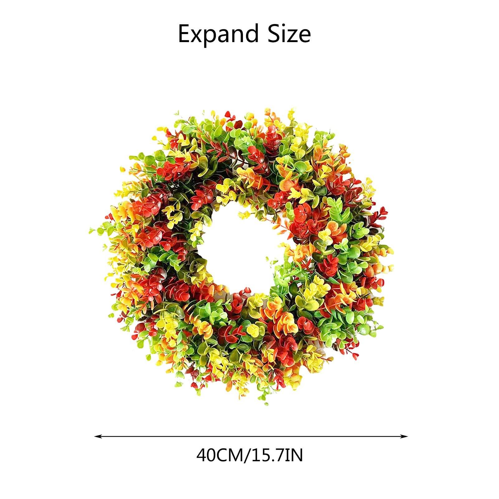 Wreaths Spring Wreath Summer Door Wreaths, Summer Dcor Spring Fourth of 4 Funeral Outdoor Small Blue Easter Pineapple Bee Lambs Ear Artificial Party Peony