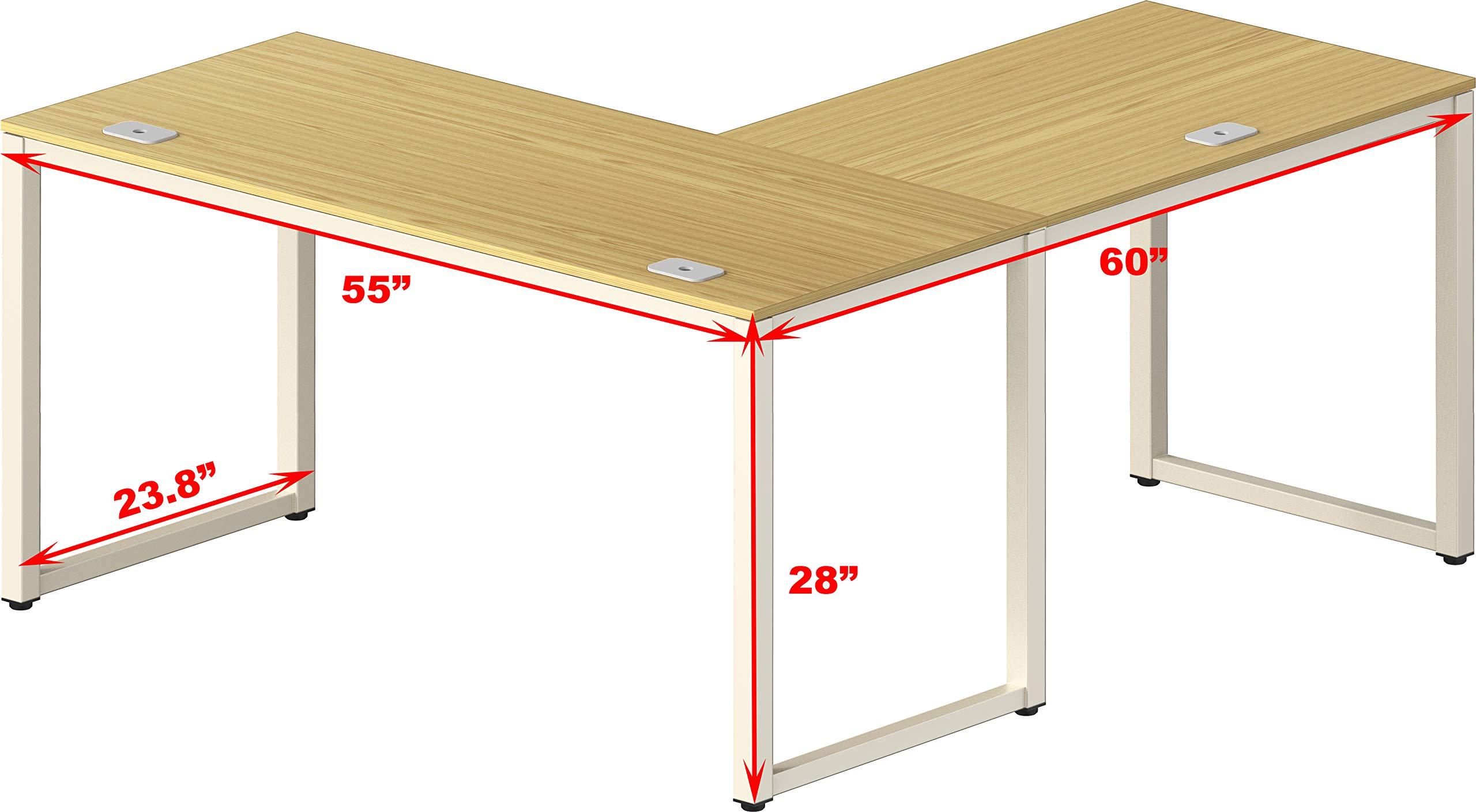 SHW SHW Artwork Office 55''x60'' Large L Shaped Corner Desk, Oak
