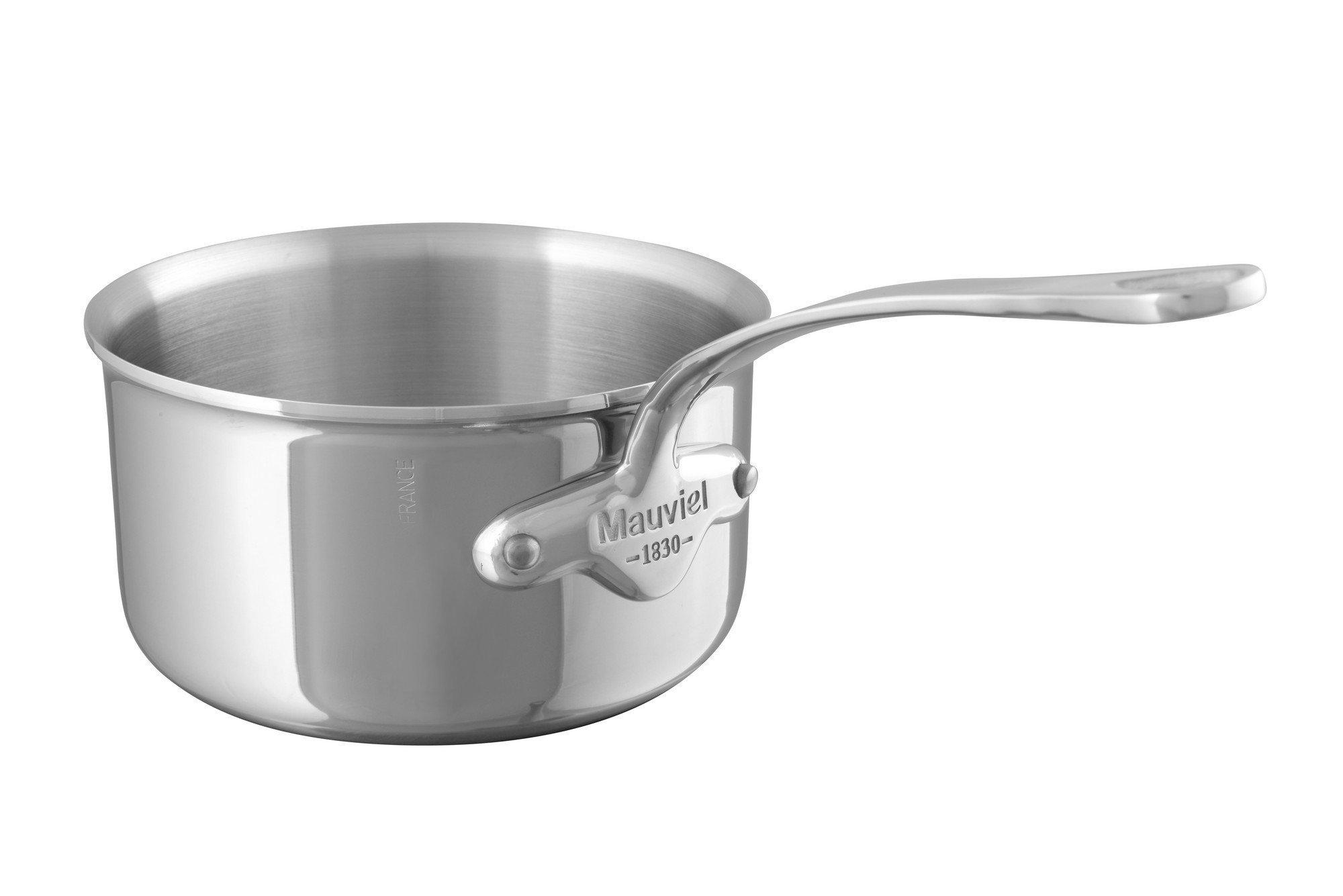 Mauviel Mauviel M\'Cook 5-Ply Polished Stainless Steel Sauce Pan, And Cast Stainless Steel Handle, 0.8-qt, Made In France