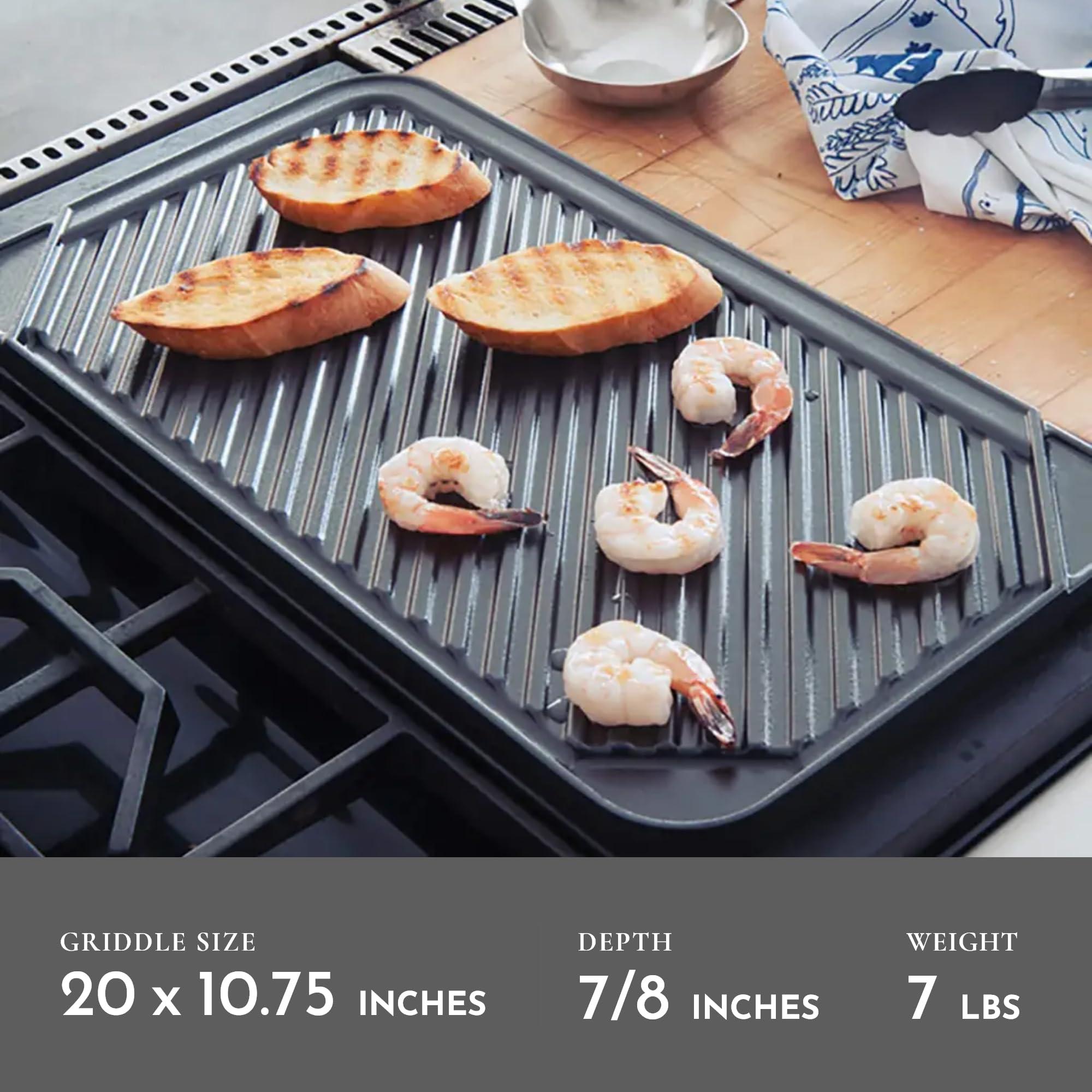 All American All American 1930 - Double Burner Reversible Grill & Griddle with Ceramic Coating - Indoor Grill Pan for Easy, Fat-Free & High-Temp Cooking - Non Stick + PTFE & PFOA Free - Made in the USA