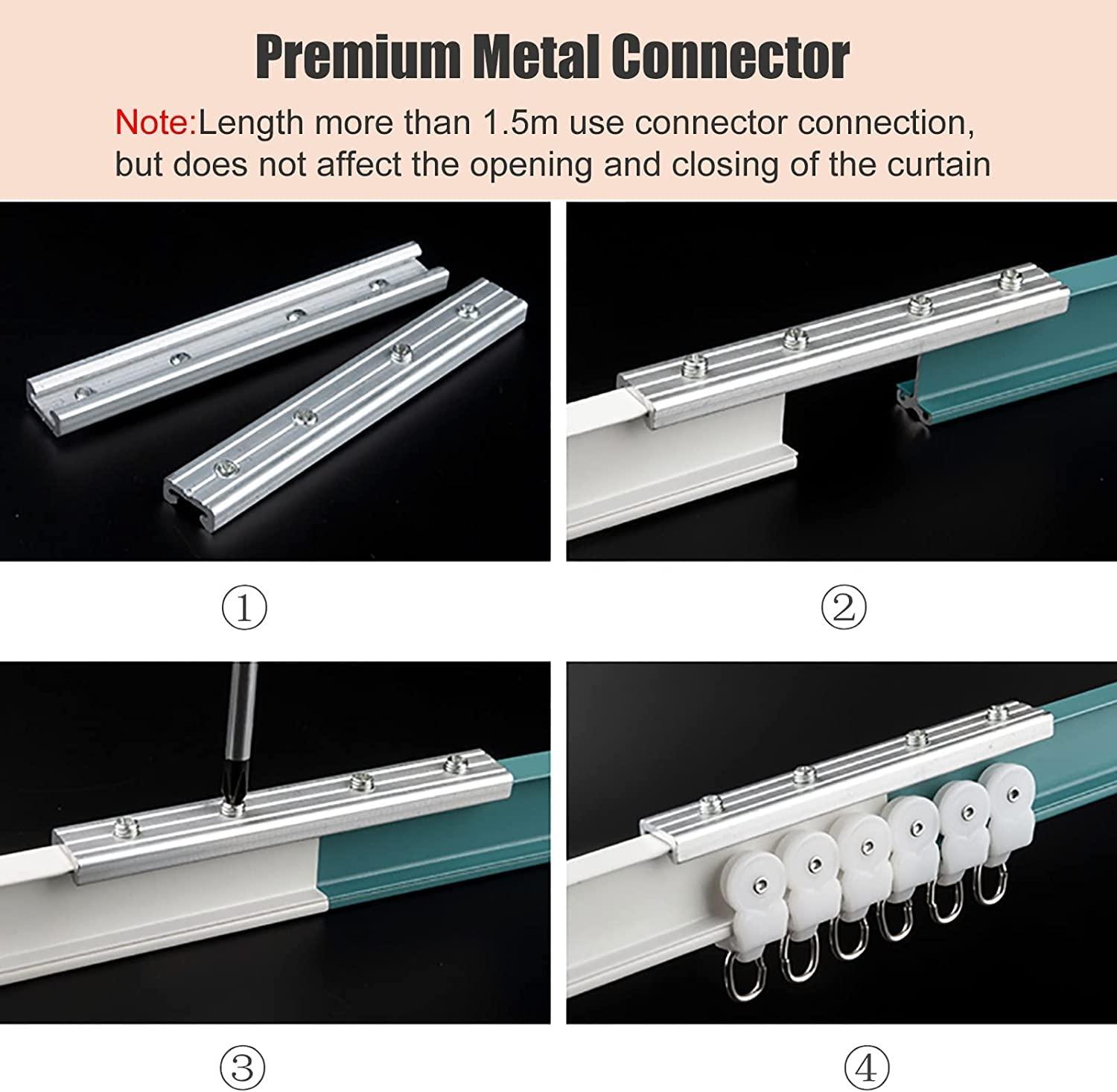 FEHUN Room Divider Ceiling Track System Shower Curtain Curved Ceiling Shower Room Dividers Bendable Curtain Track System, Cuttable Waterproof Curtain Rail Rod for Outdoor Indoor Windows, Camper, Include Com