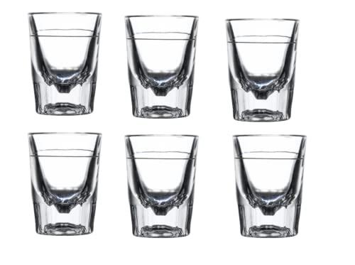 Libbey Libbey 5126/A0007 Fluted Whiskey/Shot Glass 2 oz with 1 oz Capacity Line, SET of 6 w/Bonus FDL Picks