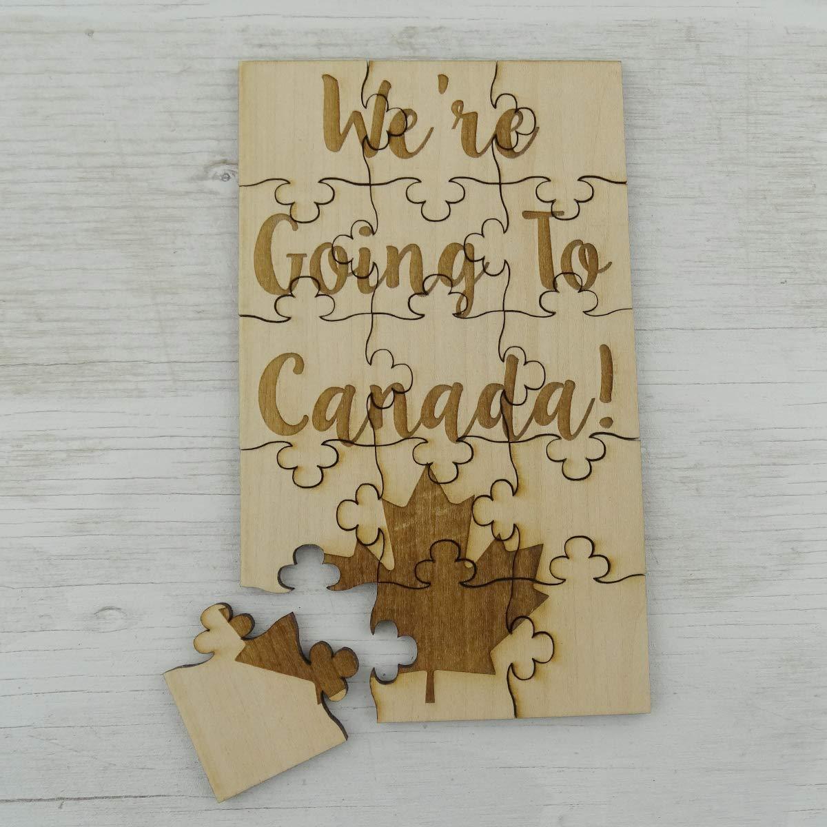 FashionJunkie4Life We're Going to Canada - 15 Piece Basswood Jigsaw Puzzle, Surprise Vacation Reveal