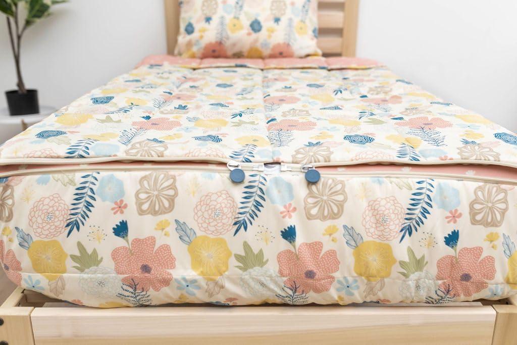 Beddy's Beddy's Flower Blossoms Girls Durable Zipper Bedding for Kids, Bed in a Bag, Floral Sheets and Comforter, Easy to Make and Wash, Includes Pillowcase and Pillow Sham, Super Soft All Season