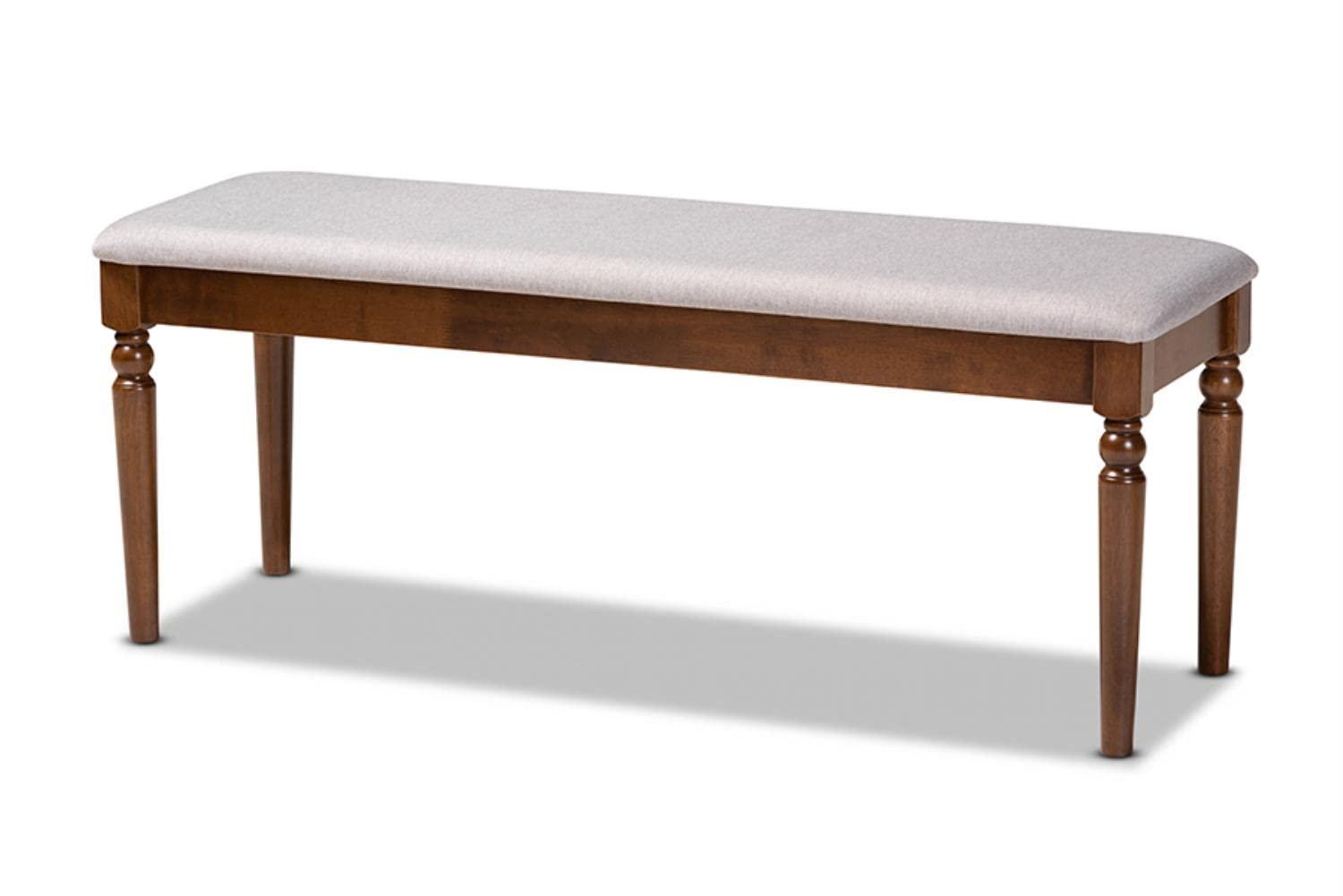 Baxton Studio Baxton Studio Giovanni Modern and Contemporary Grey Fabric Upholstered and Walnut Brown Finished Wood Dining Bench