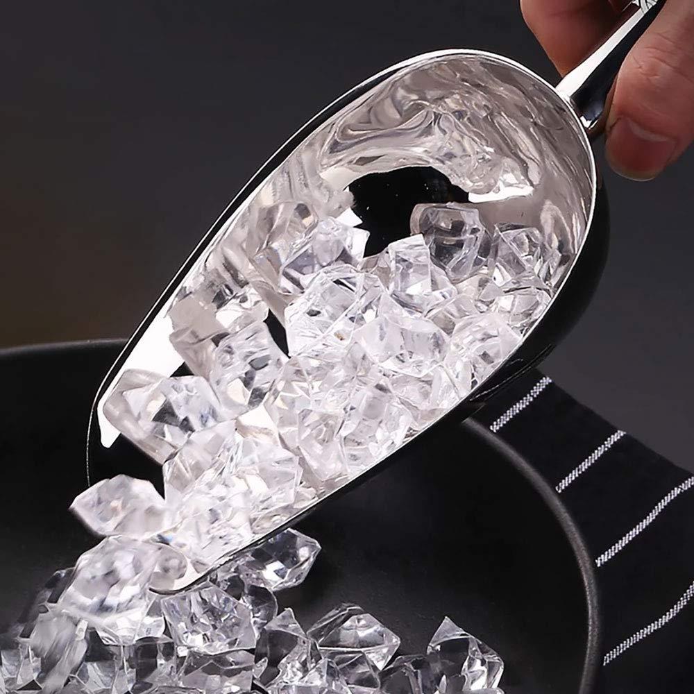 HouseHoo HouseHoo, Stainless Steel Freezer, Scooper for Food, Popcorn Sweet Candy, Mirror Finish Metal Ice Scoop for Kitche, 8 inches, Silver