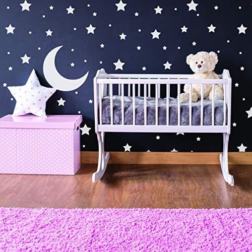 Decords White Stars Stickers - Space Themed Bedroom Constellation Wallpaper Decor Decal - Star Moon Nursery Room Decals for Wall - 220 Stickers
