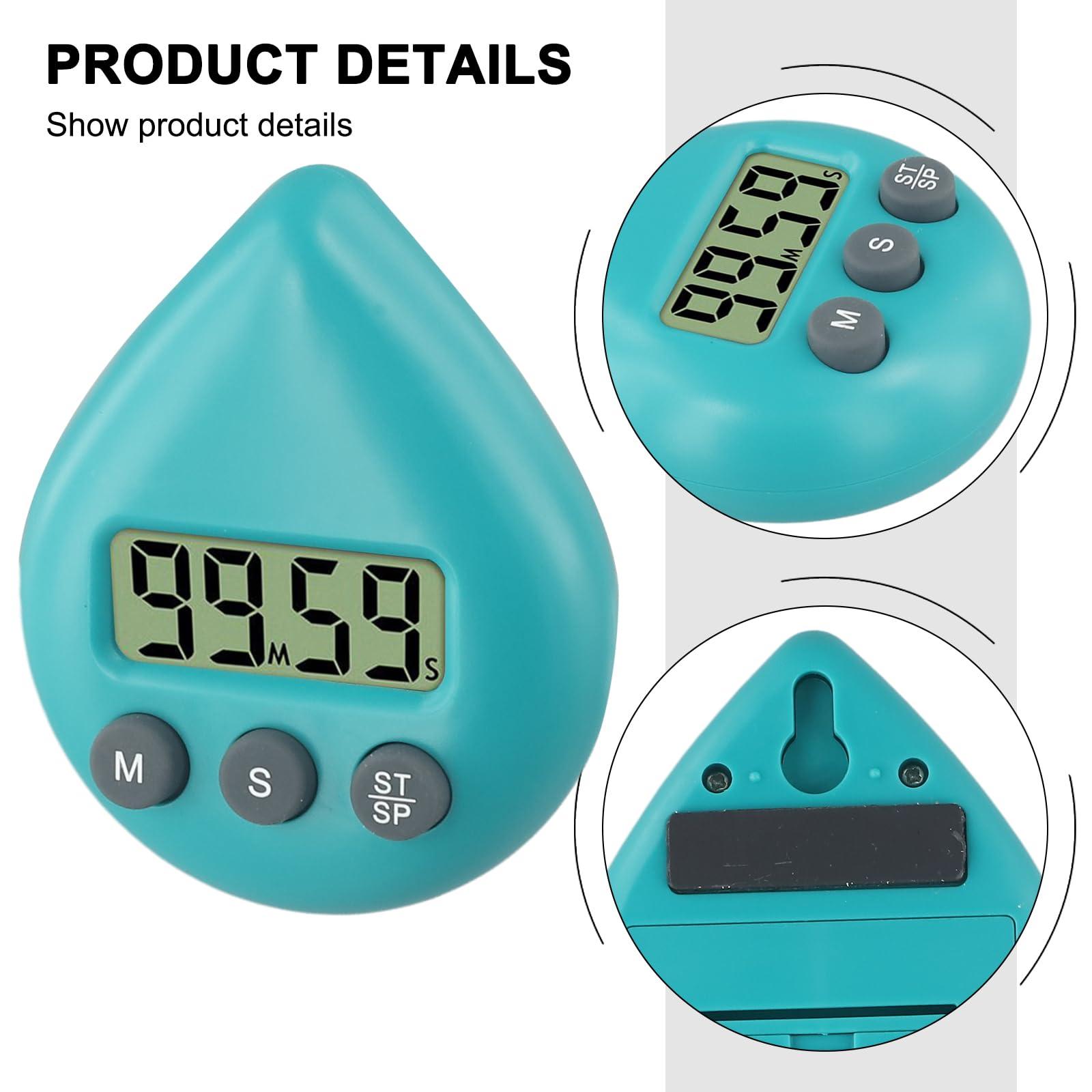 Drhomeam Kitchen Timer With Alarm Suction Cup Green Countdown Shower Timer Waterproof Digital Visual Large LCD Screen Display Loud Alarm For Cooking, Shower, Bathroom(green)
