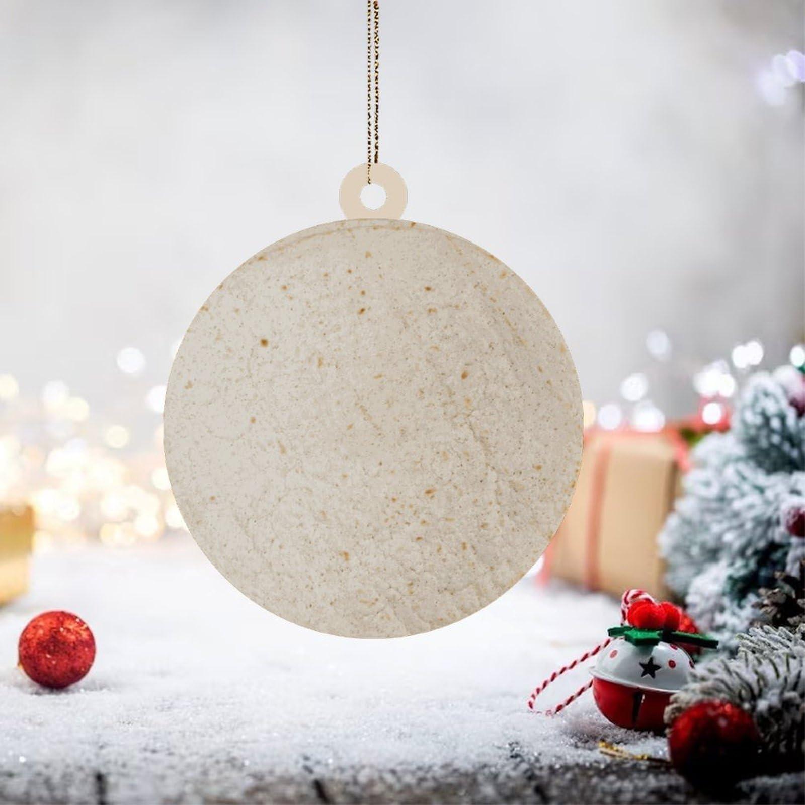 UanMere Personalized Christmas Ornaments Mexican Food Acrylic Glass Ornament for Christmas Tree Car Hanging 2 Sides Mexican First Xmas Gifts for Family Friend