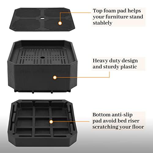 BTSD-home BTSD-home Bed Risers 1.5 or 3 inch Adjustable Furniture Heavy Duty for Couch Desk Sofa Table 4pack