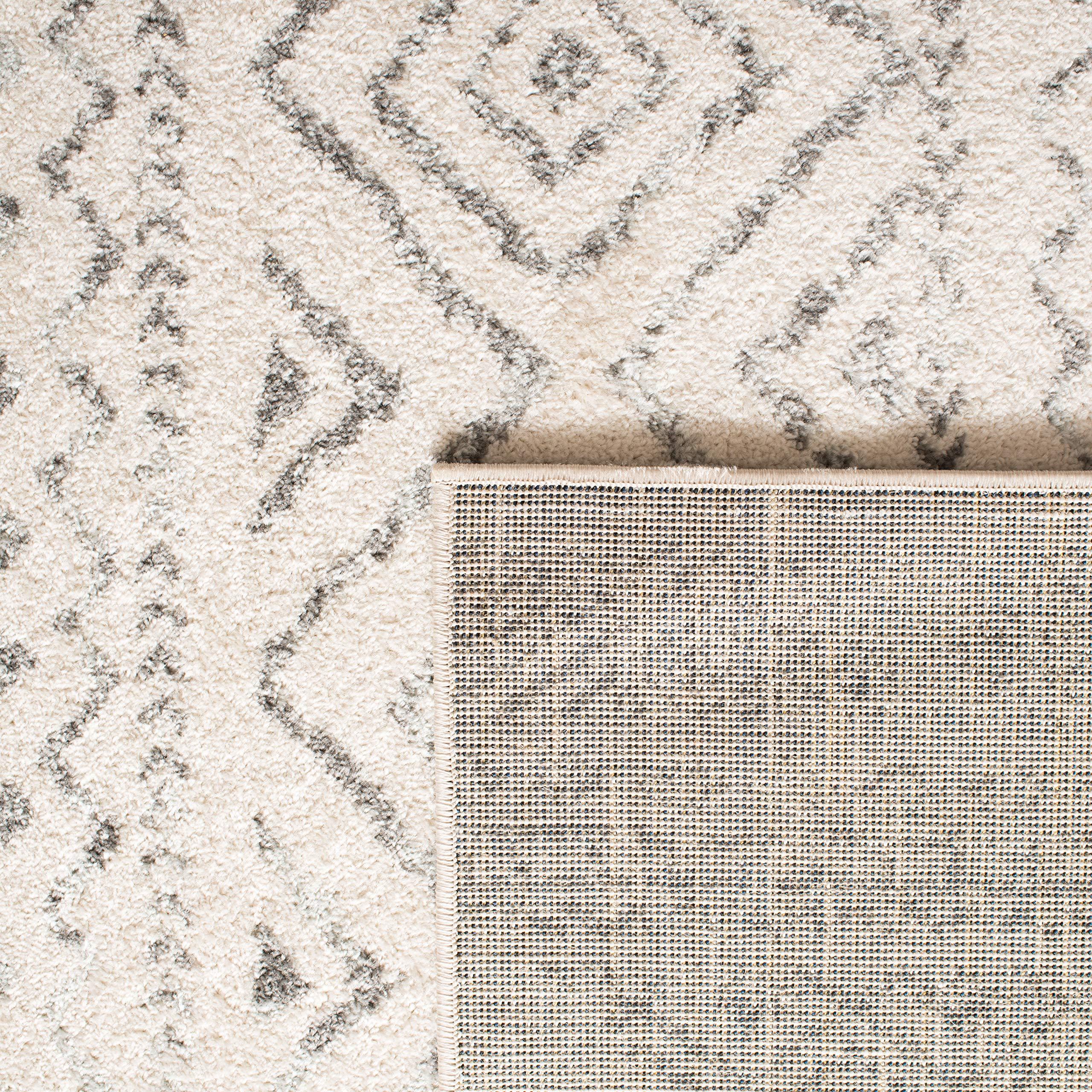Safavieh SAFAVIEH Tulum Collection Area Rug - 8\' x 10\', Ivory & Grey, Moroccan Boho Distressed Design, Non-Shedding & Easy Care, Ideal for High Traffic Areas in Living Room, Bedroom (TUL267A)