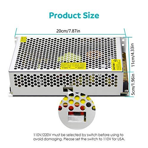 Aclorol Aclorol 5V 40A 200W Power Supply 110V / 220V AC to DC 5V 40amp Universal Power Converter Transformer Driver Adaptor for WS2812B WS2813 2812 LED Strip Pixel CCTV Camera Security System Laptop Project