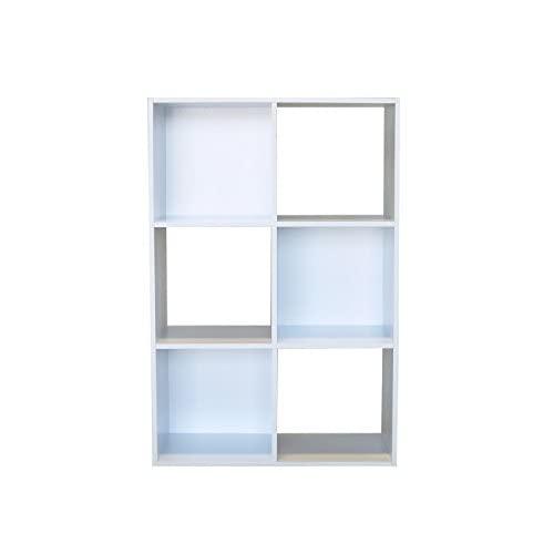 VidaNaticle VidaNaticle Large Storage Bins, Colonial 6-Cell Storage Cube, Stackable Storage Boxes, Storage Baskets for Organizing, Shelves, Bedroom, Home, Office (36\"x24\"x12\", White, 6 Cell)