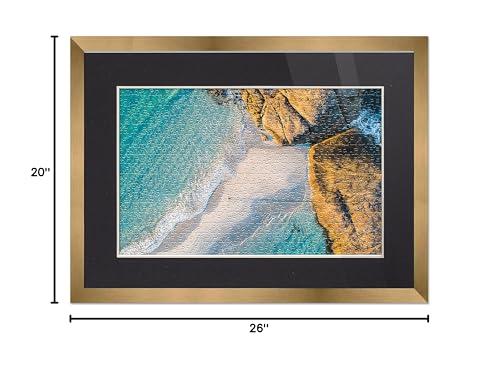 CountryArtHouse CountryArtHouse 20x26 Frame Matted to Display 18x24 Puzzle with Peel & Stick Puzzle Glue Sheets Bronze Gold Wood With Black Photo Mat, Acrylic Plexiglass, Foam Board Backing and Hanging Hardware