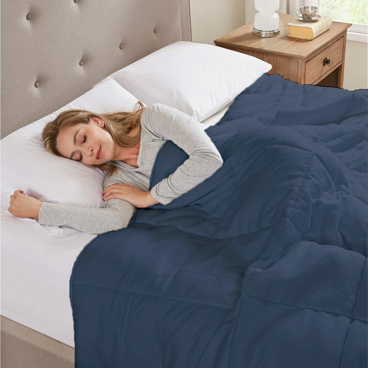 The OutNeT The OutNeT All Season Hypoallergenic Luxurious Down Alternative Cotton Comforter, Ultra-Soft 750 Fill-Power Super King Size Measure 110\" x 96\", Ligth Blue