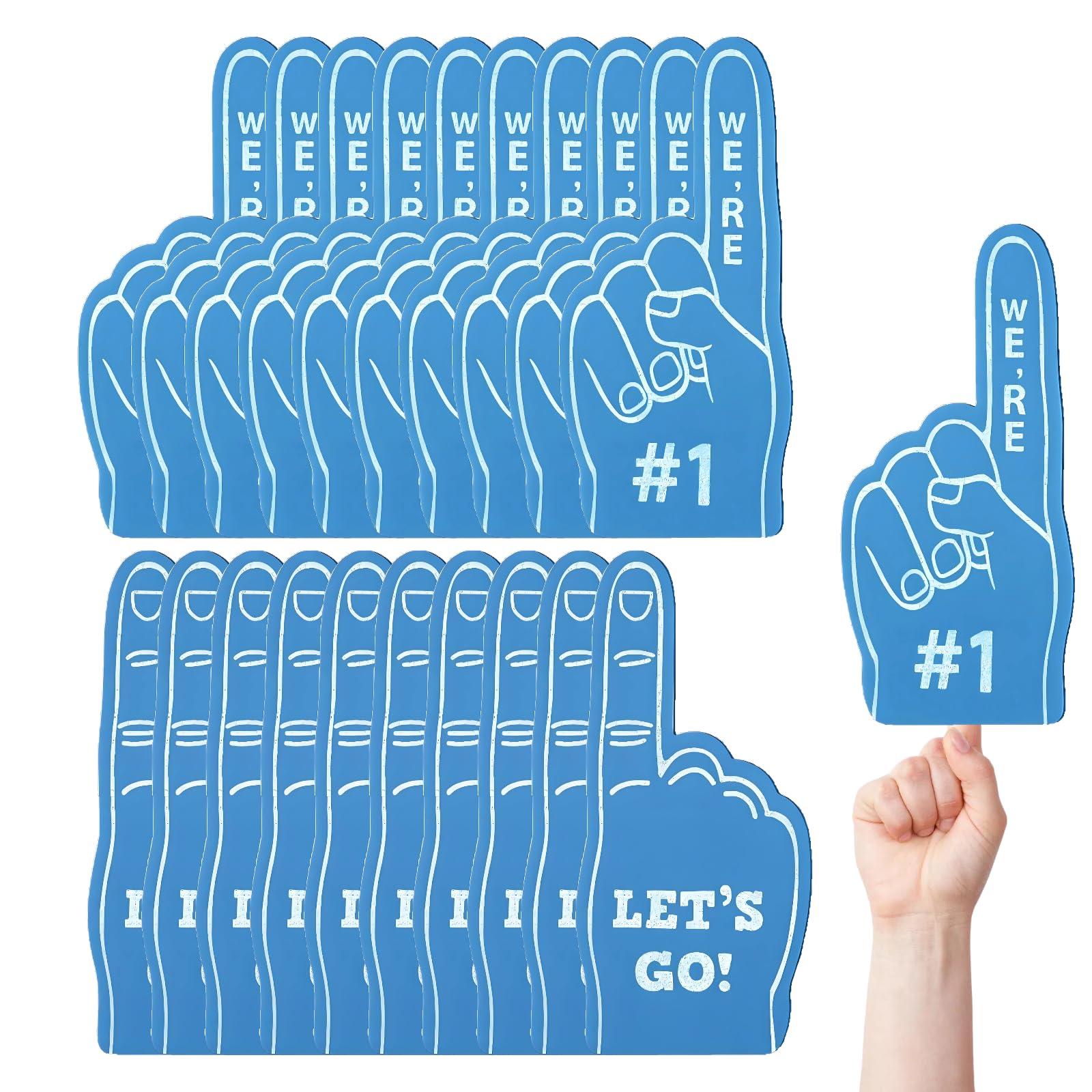 Cansybil Cansybil 20 Pcs Mini Foam Fingers, We\'re Number 1 Finger Foam Fingers,Sports Fan Foam Finger,Cheerleader Foam Hands - Designed for all kinds of sports events, games, schools and stadiums (Blue)