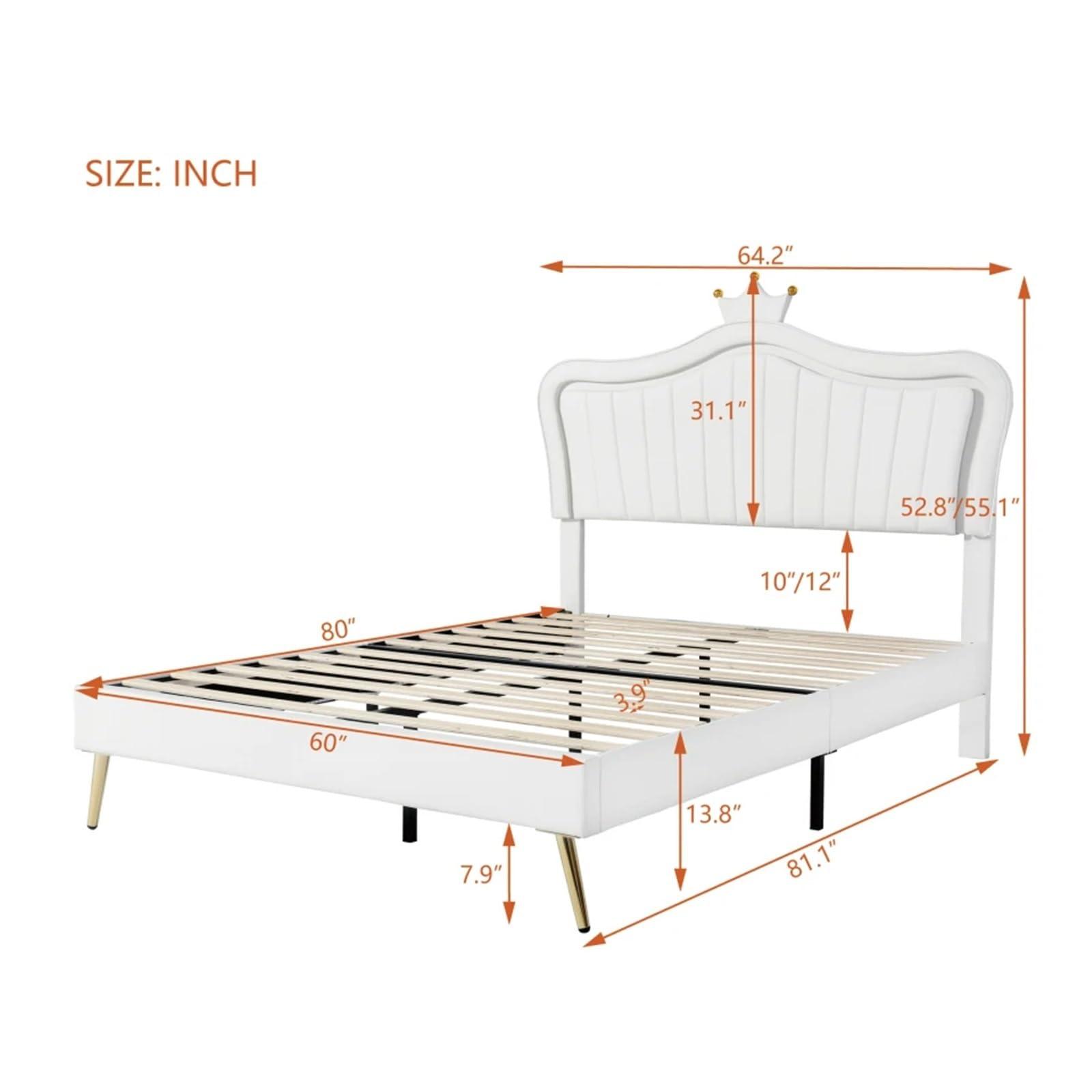 FeLeA FeLeA with LED Light upholstered Frame Princess beds, Double beds, Bedroom Single beds, Adult beds and Teen beds,Twin Bed Frame