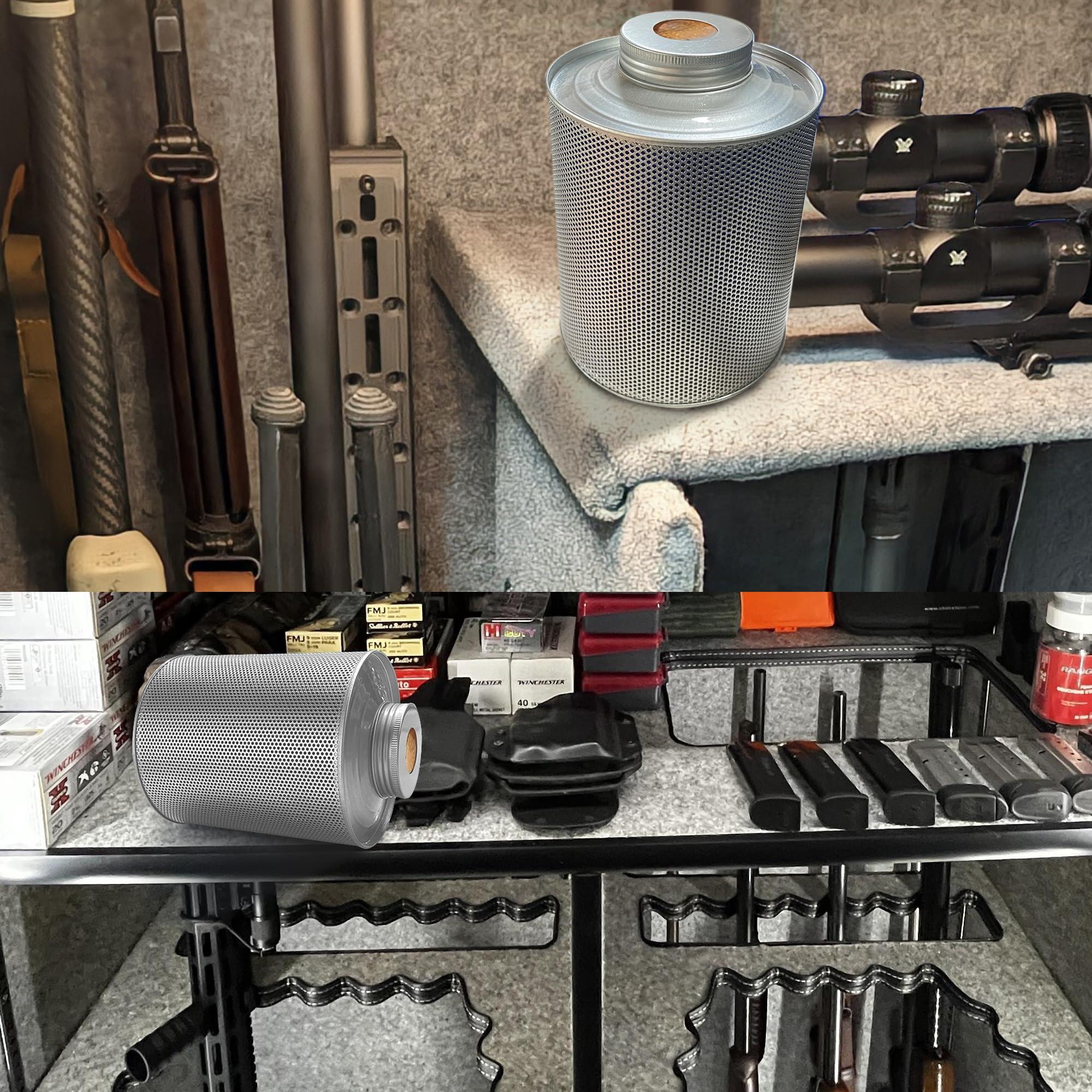 Wisesorb Wisesorb 750 Grams 6pcs Gun Safe Dehumidifier, Reusable Canister Desiccant Dehumidifier, Rechargeable 1.65 Lbs Indicating Silica Gel Orange To Green